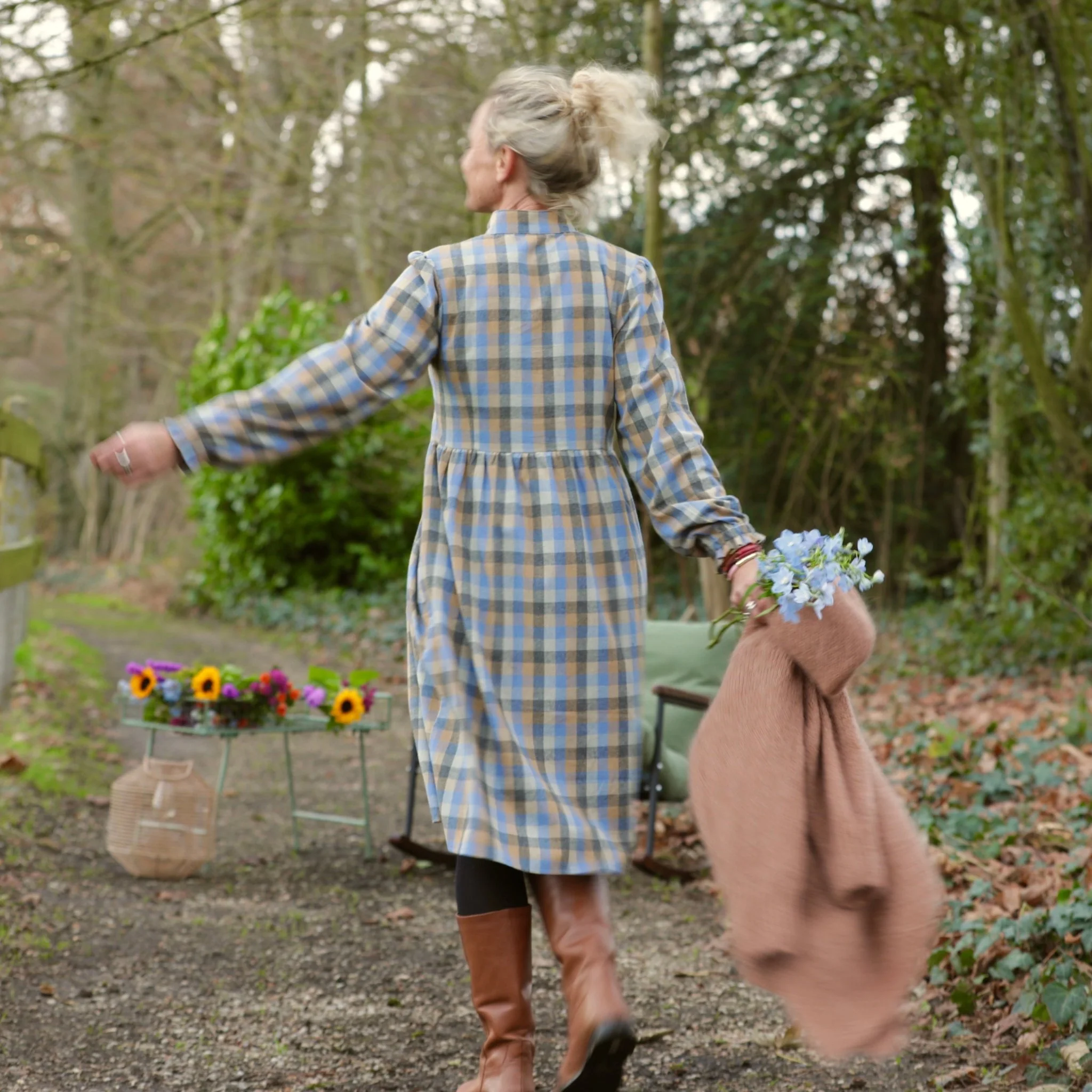 Robe Allegra - Tartan carreaux bleuté - Image 3