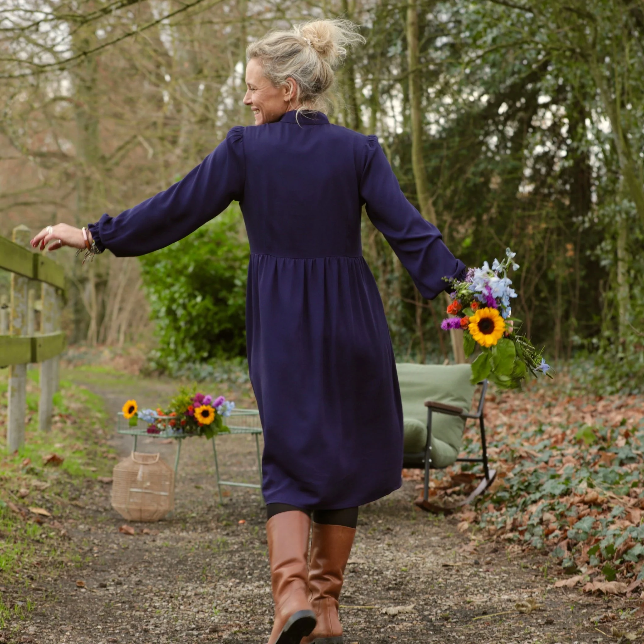 Robe Allegra - viscose bleu nuit - Image 3