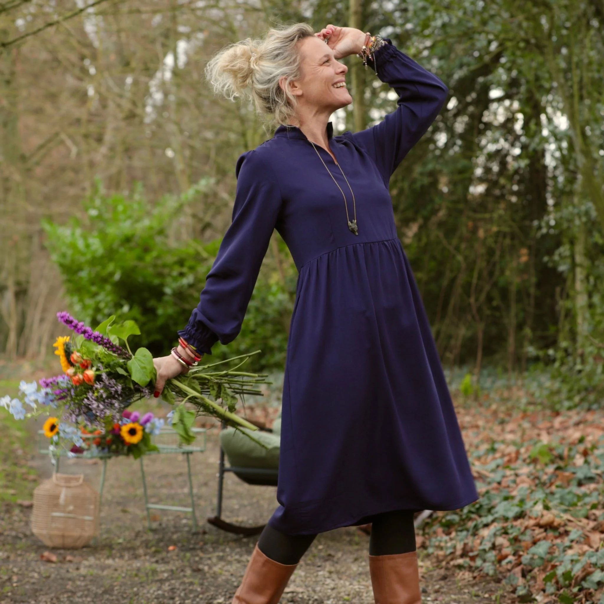 Robe Allegra - viscose bleu nuit - Image 4