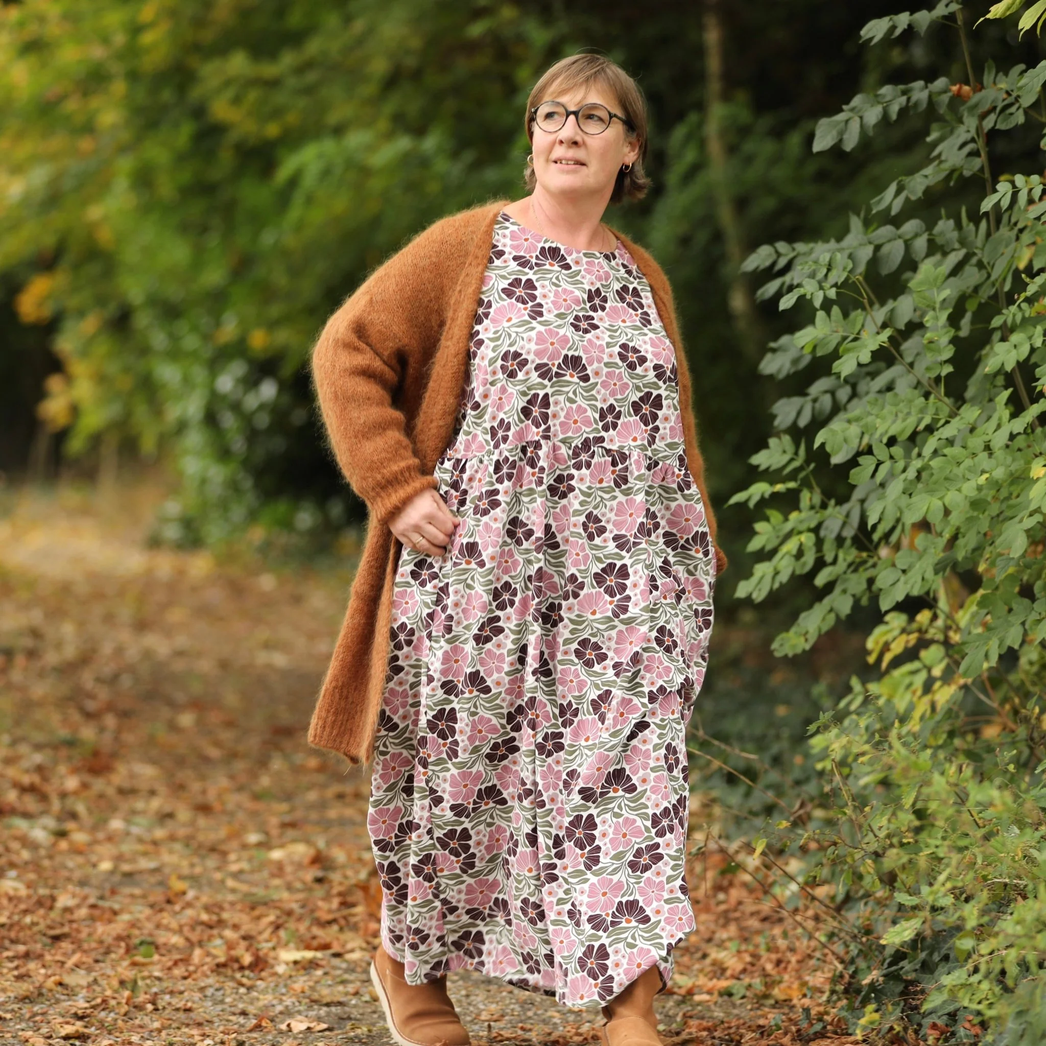 Robe Anaëlle - Velours milleraies kaki - Image 9