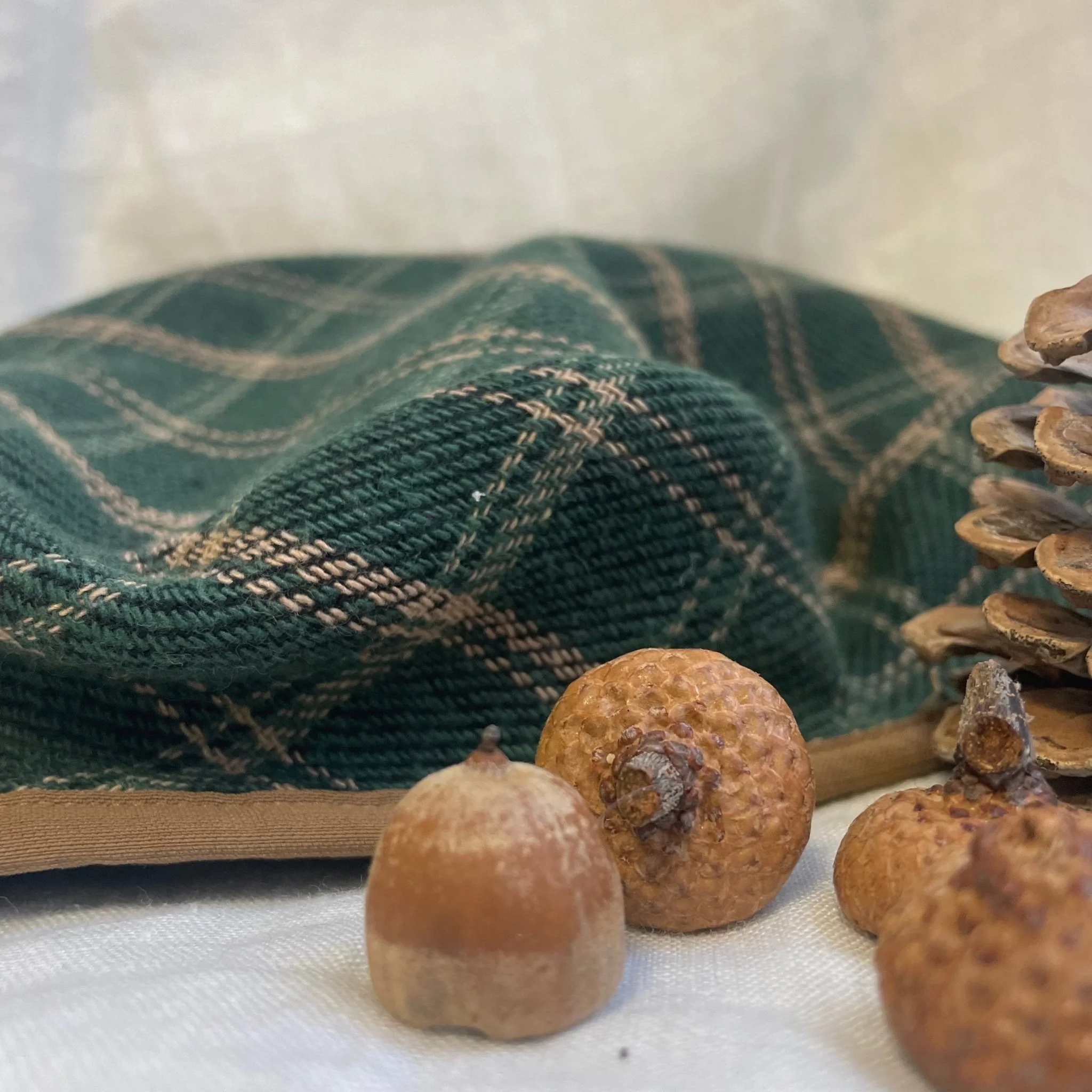 Beret Côme - tartan de coton vert - Image 2