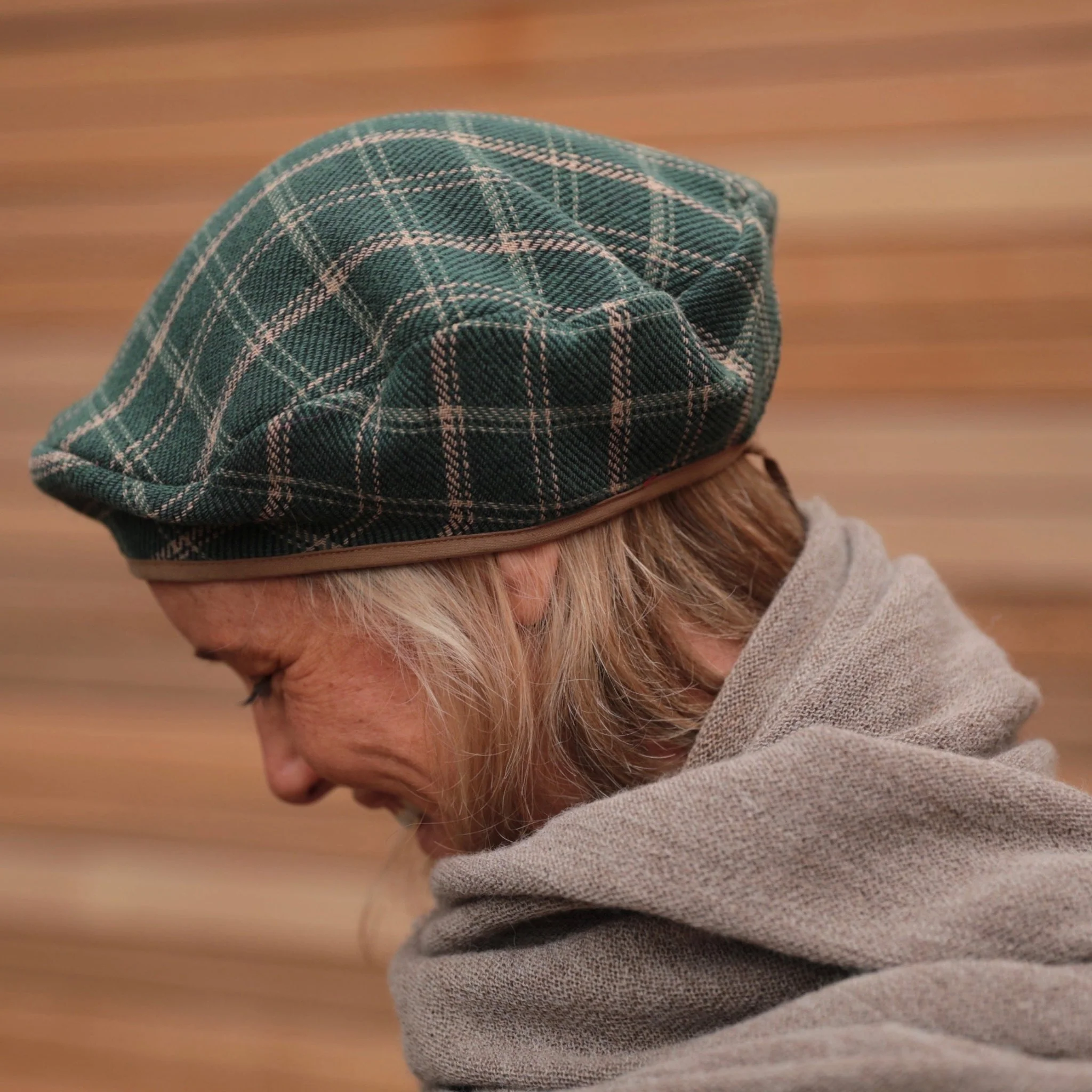 Beret Côme - tartan de coton vert - Image 4