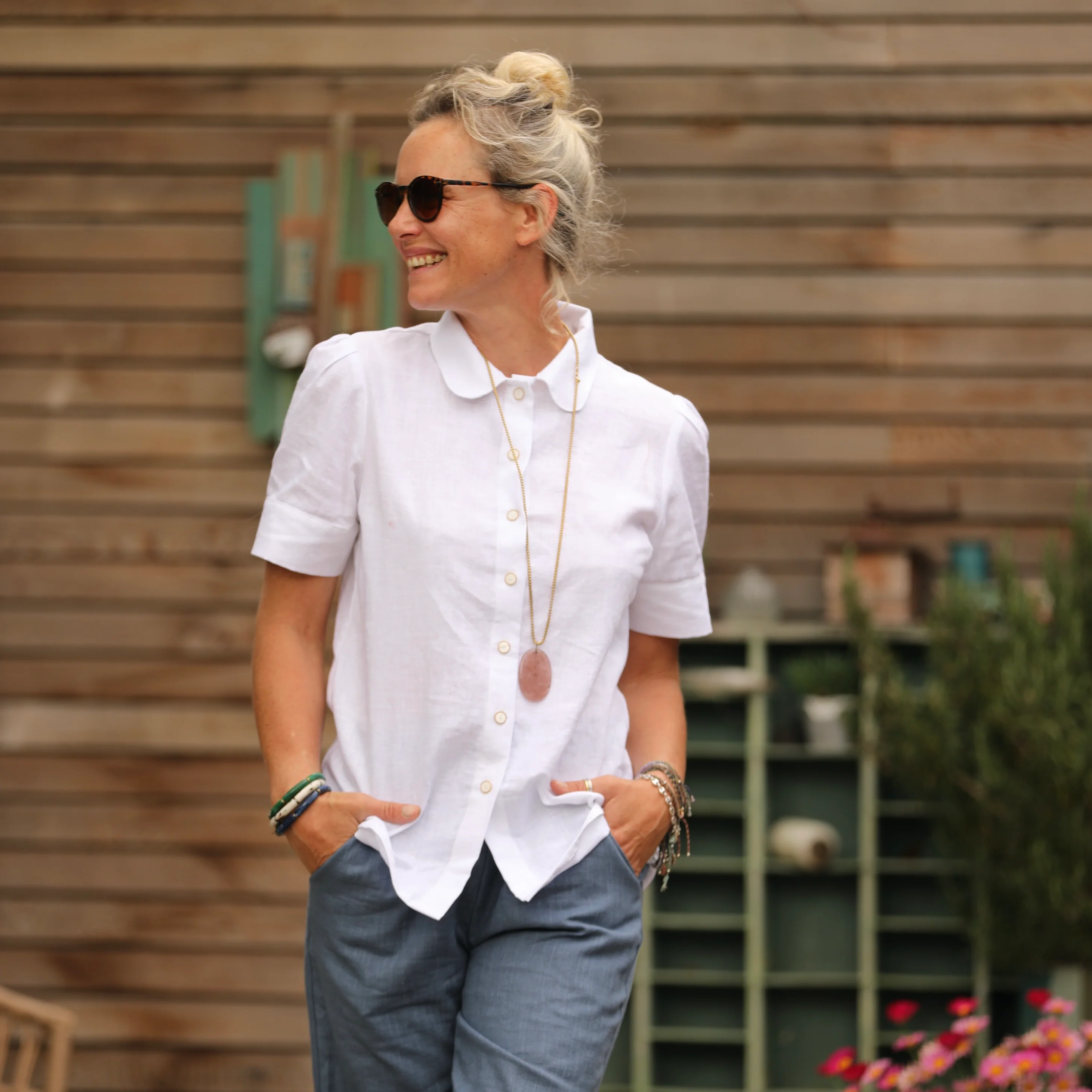 Blouse Amandine - lin blanc cassé - Image 7
