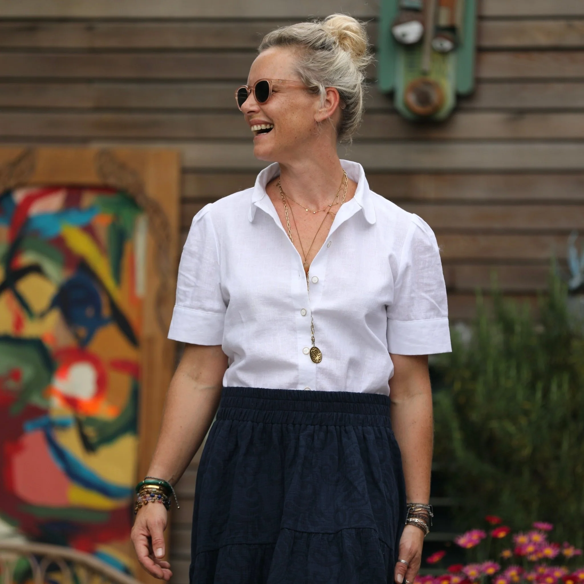 Blouse Amandine - lin blanc cassé - Image 8