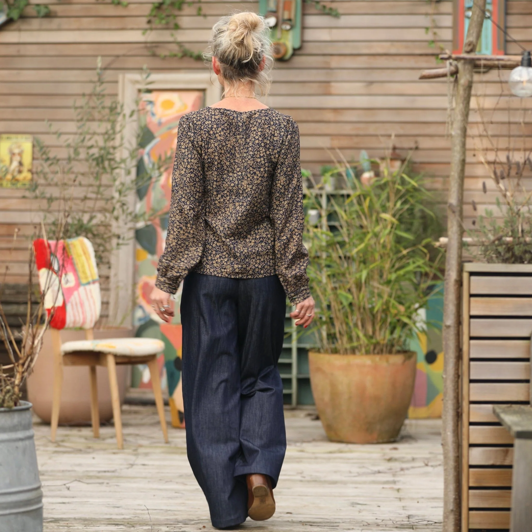 Blouse Amarante - coton nuit fleurie - Image 10