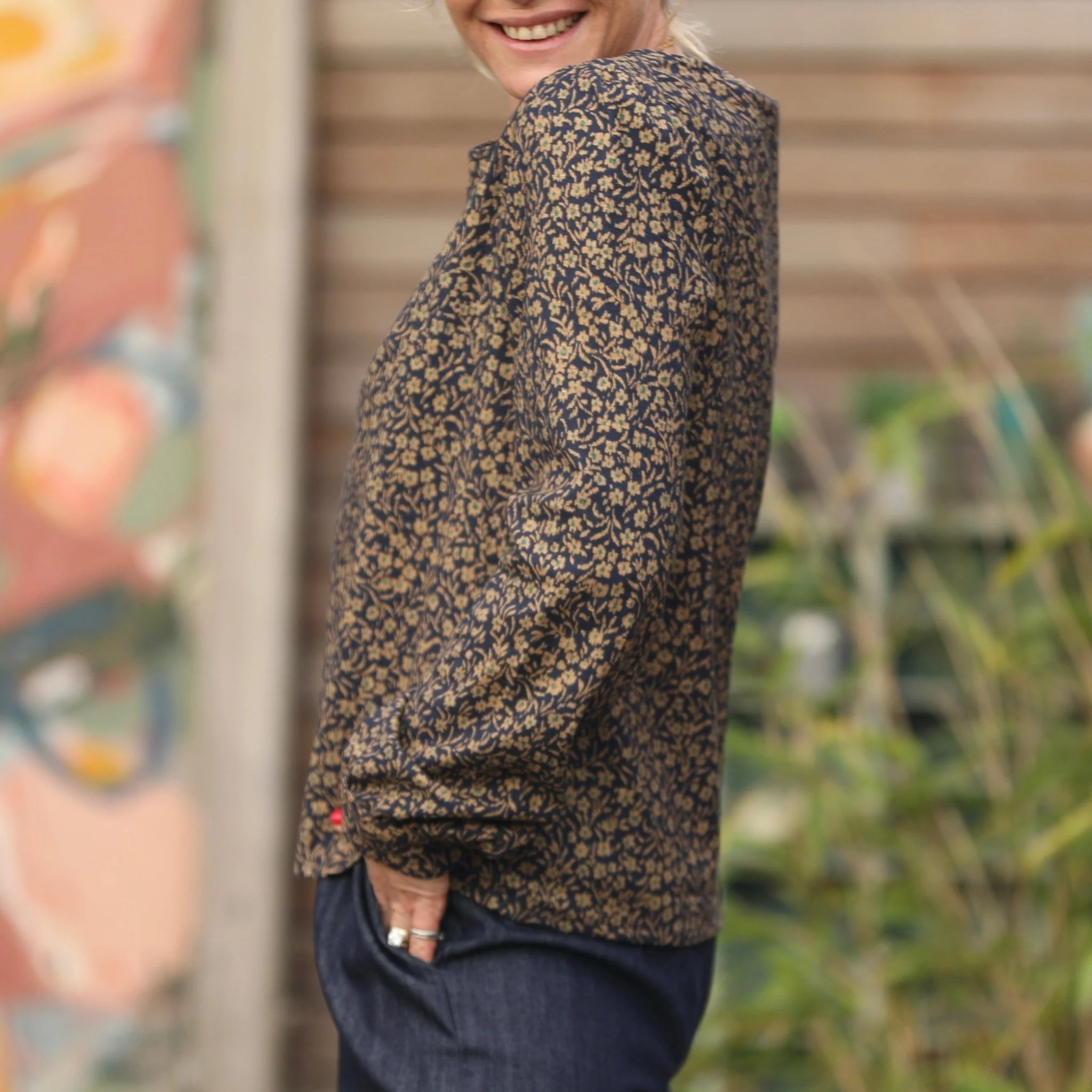 Blouse Amarante - coton nuit fleurie - Image 9