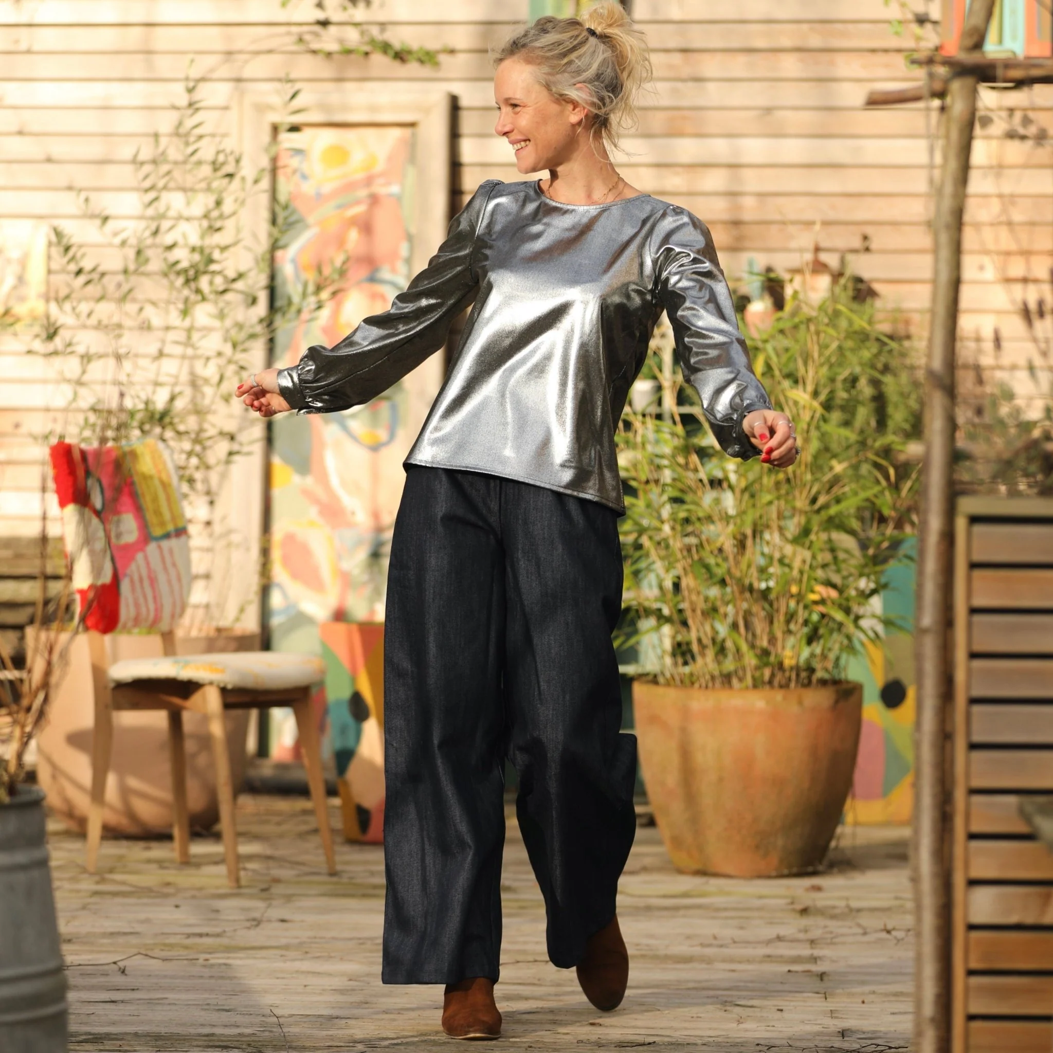 Blouse Amarante - disco argenté - Image 4