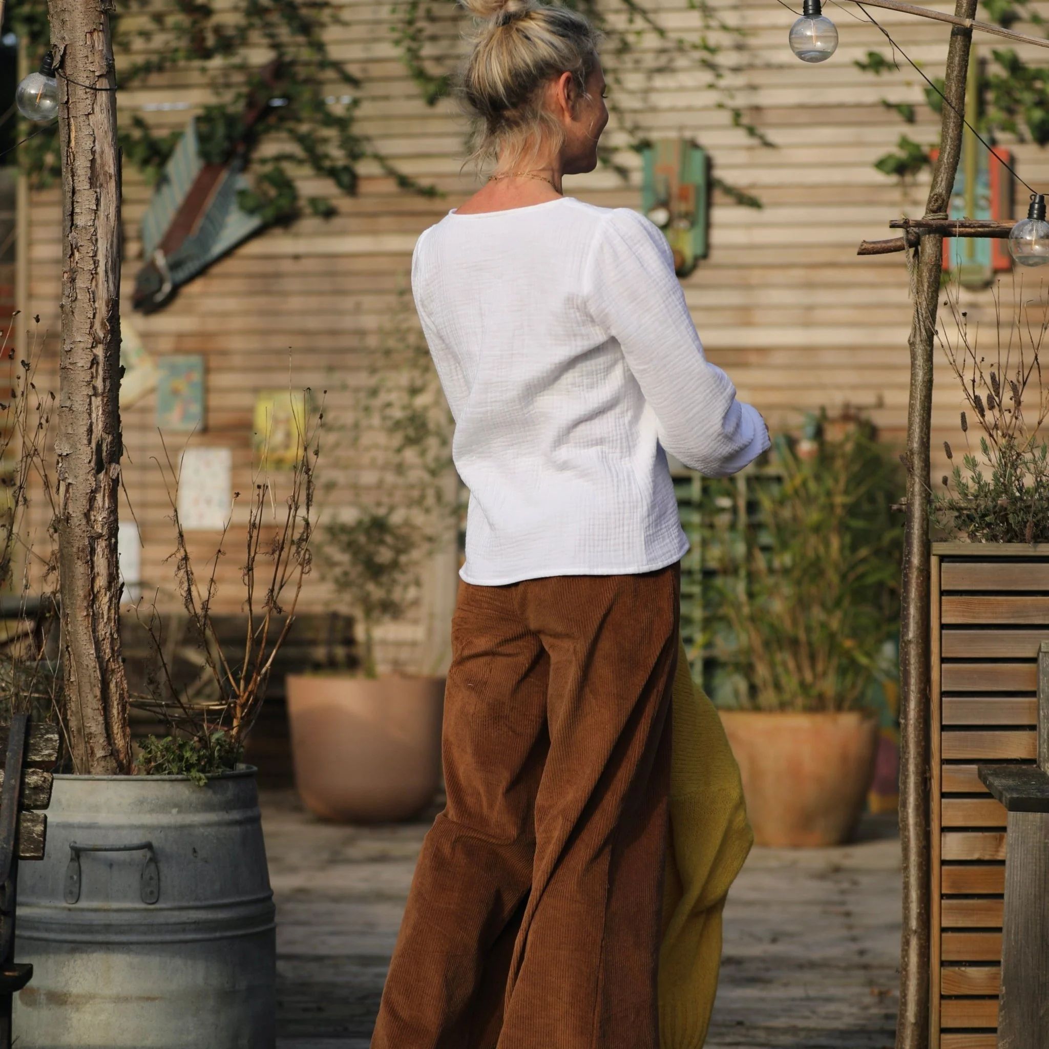 Blouse Amarante - triple gaze de coton blanche - Image 8