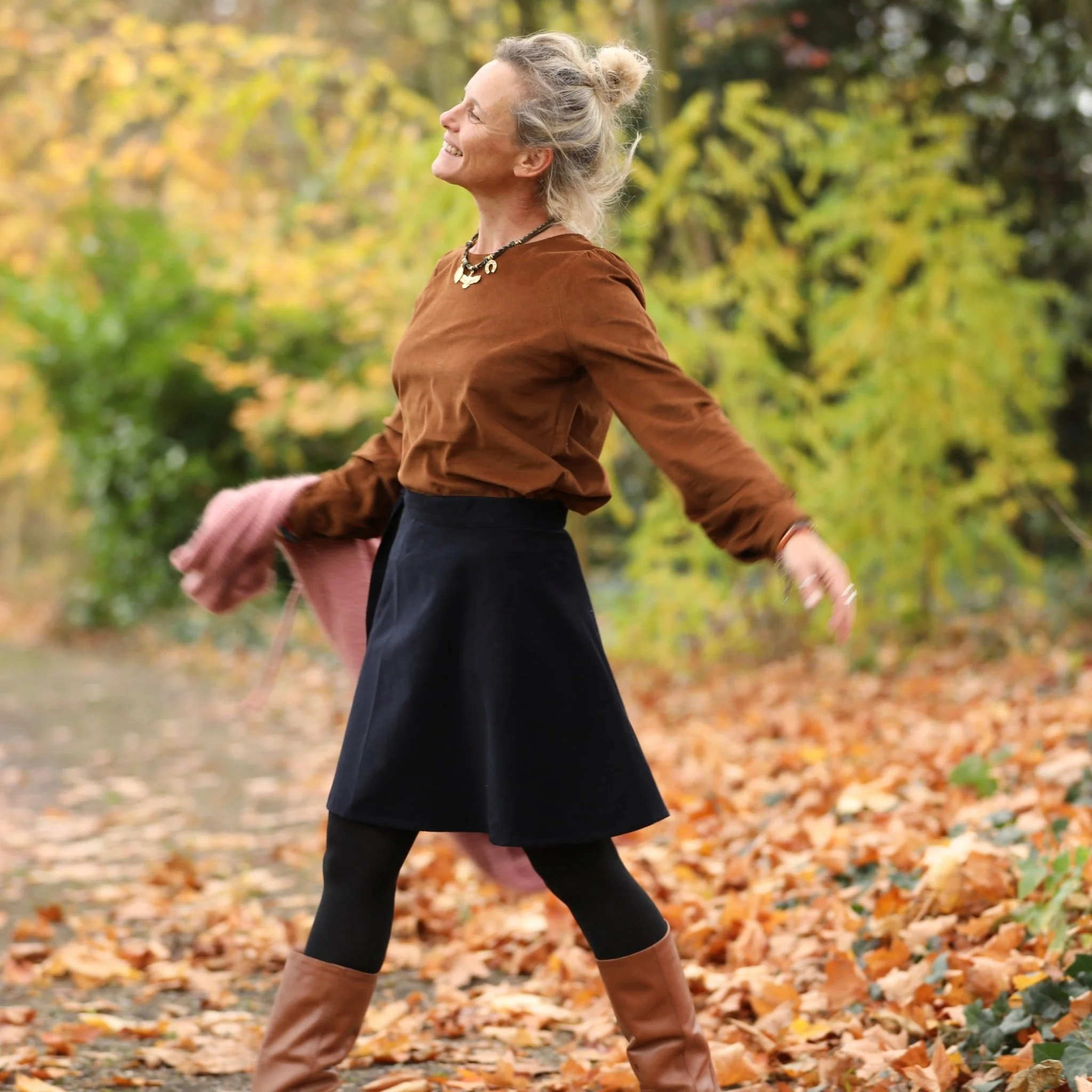 Blouse Amarante - velours milleraies camel - Image 4