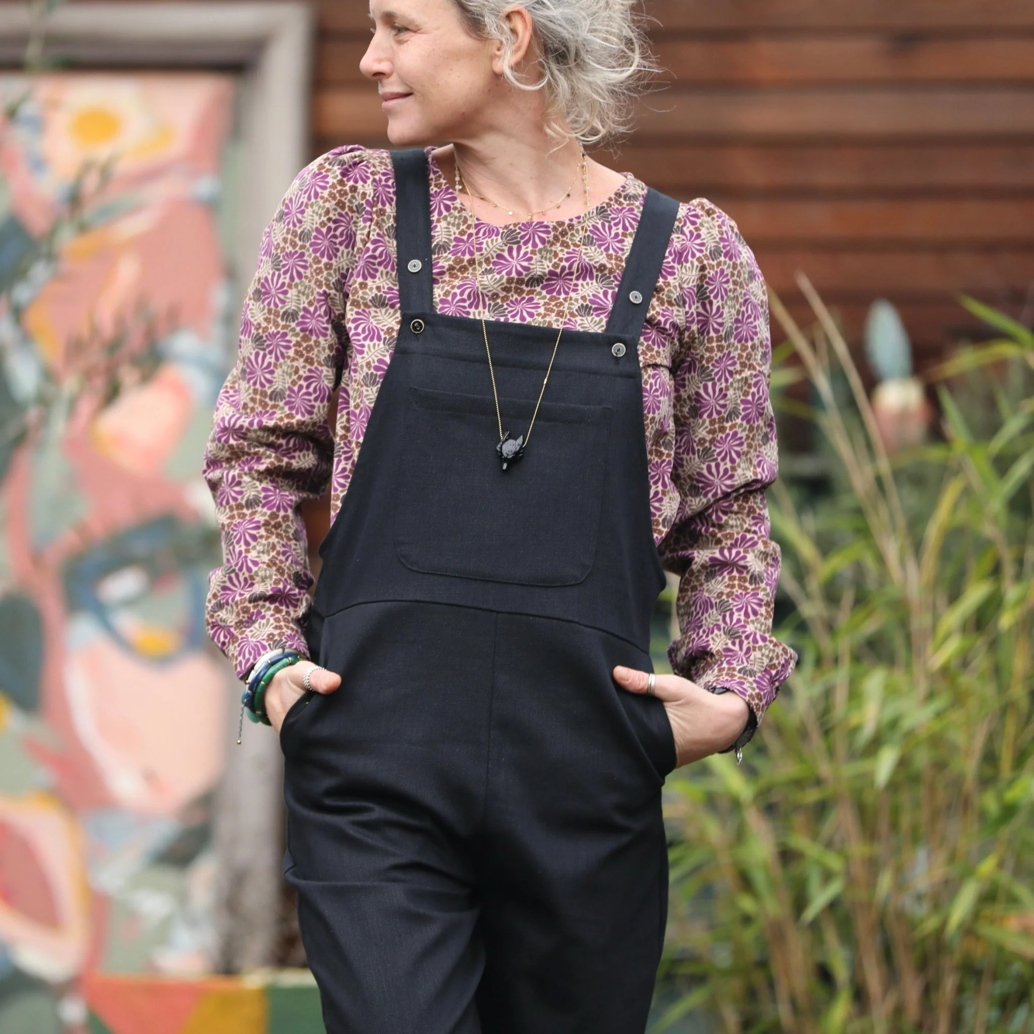 Blouse Amarante - velours milleraies Violettes Sauvages - Image 3