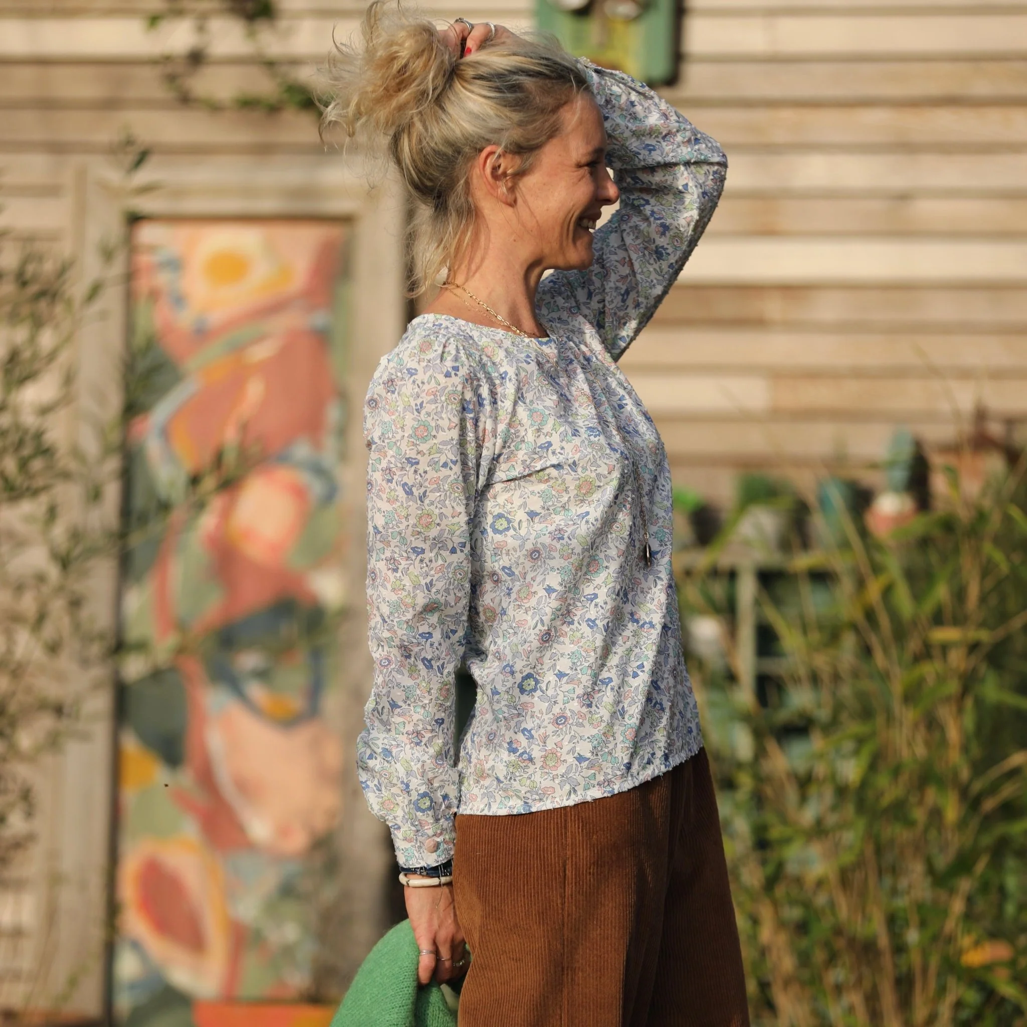 Blouse Amarante - voile de coton plumetis fleurs de printemps - Image 3
