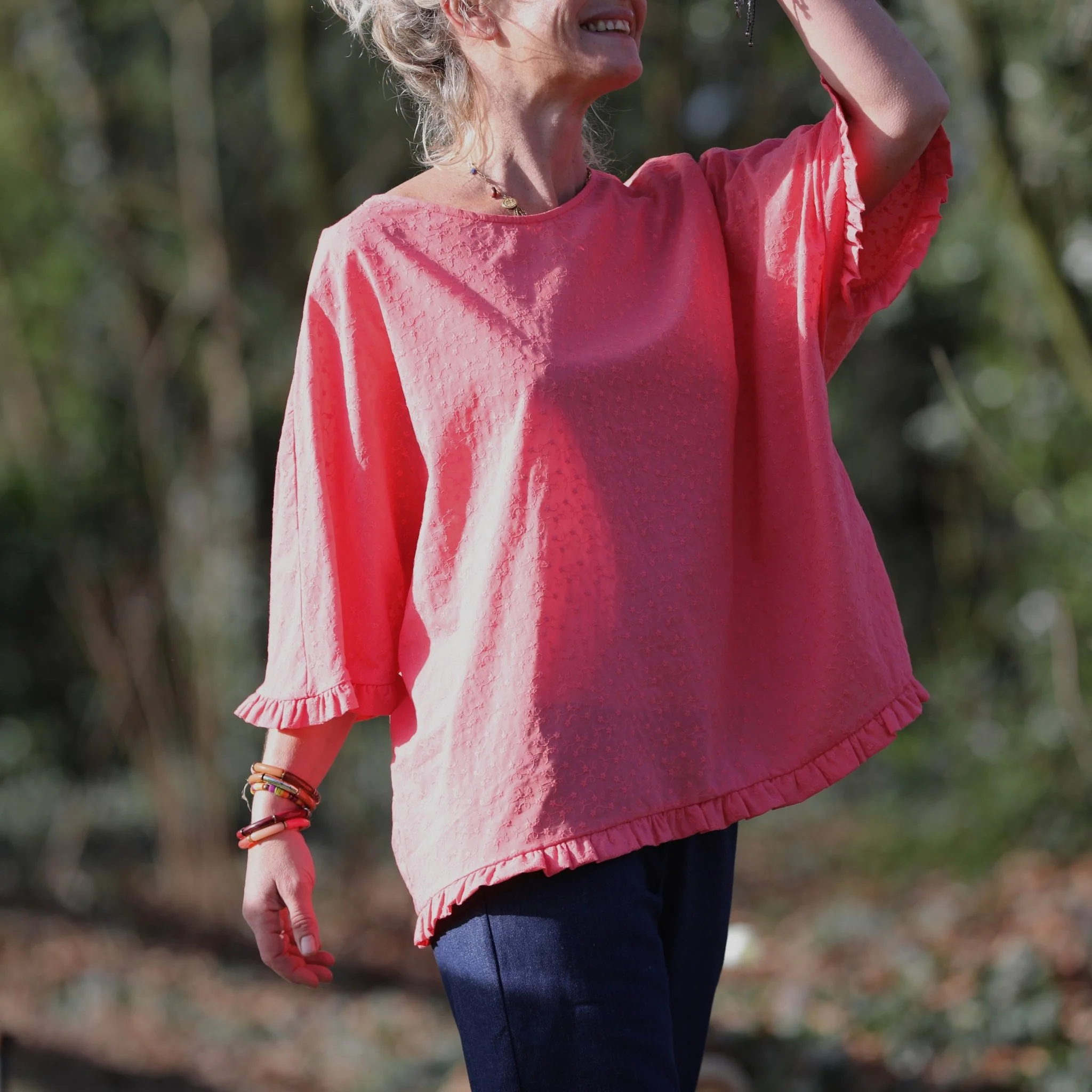 Blouse Annette – Broderie de coton pastèque - Image 4
