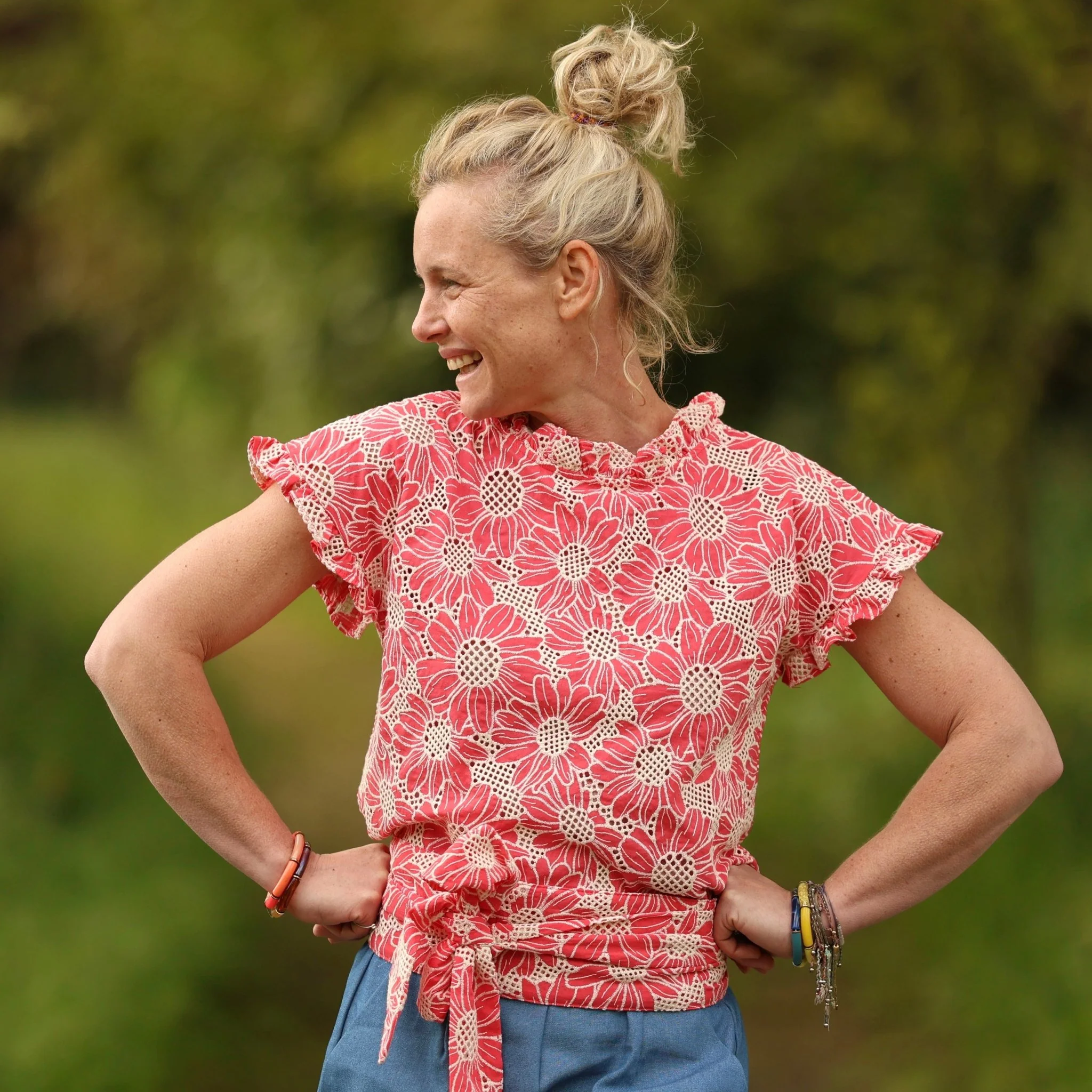 Blouse Camélia – Broderie rose gourmand - Image 8