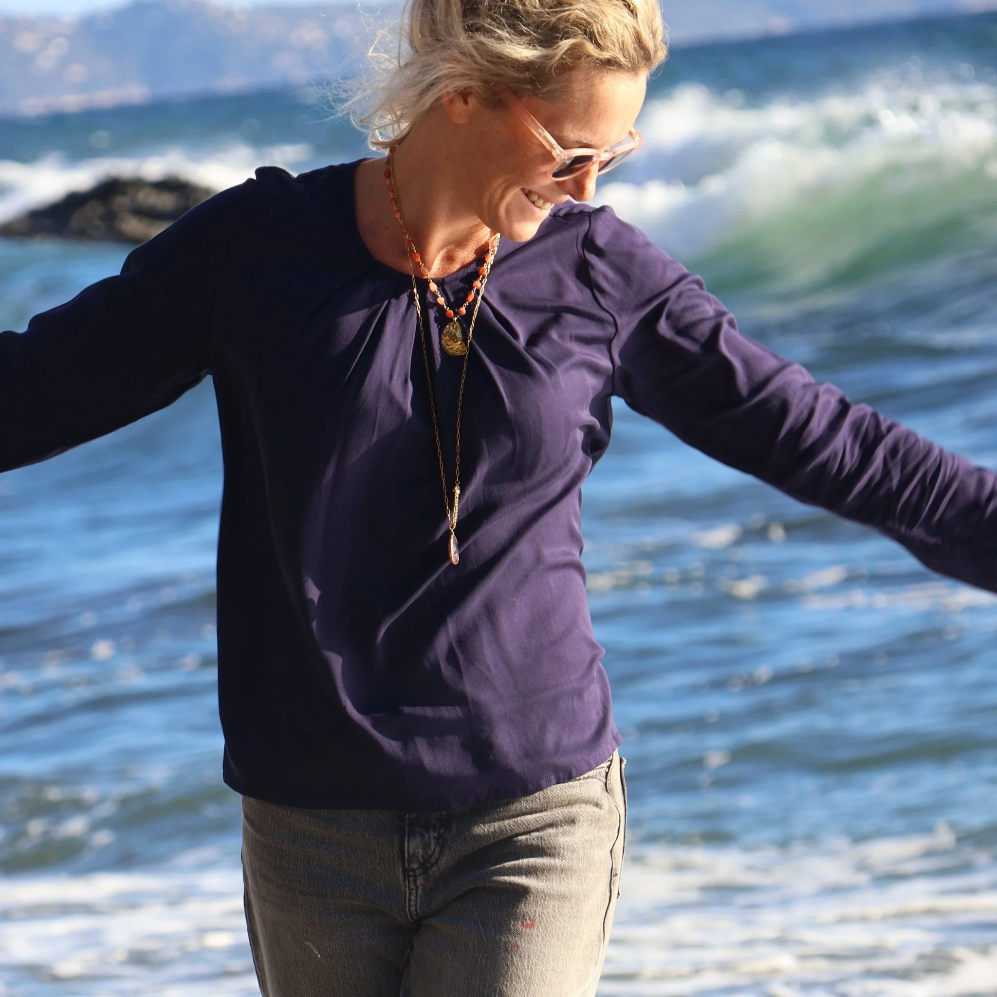 Blouse Cléo - viscose bleu nuit - Image 4