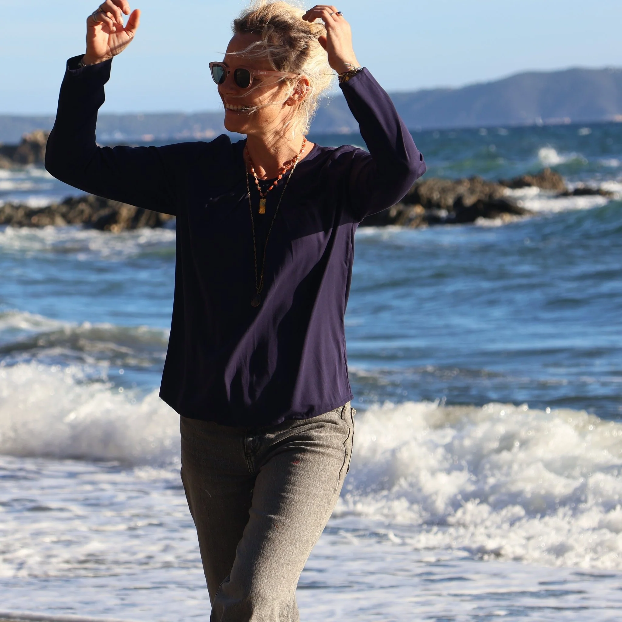 Blouse Cléo - viscose bleu nuit - Image 5