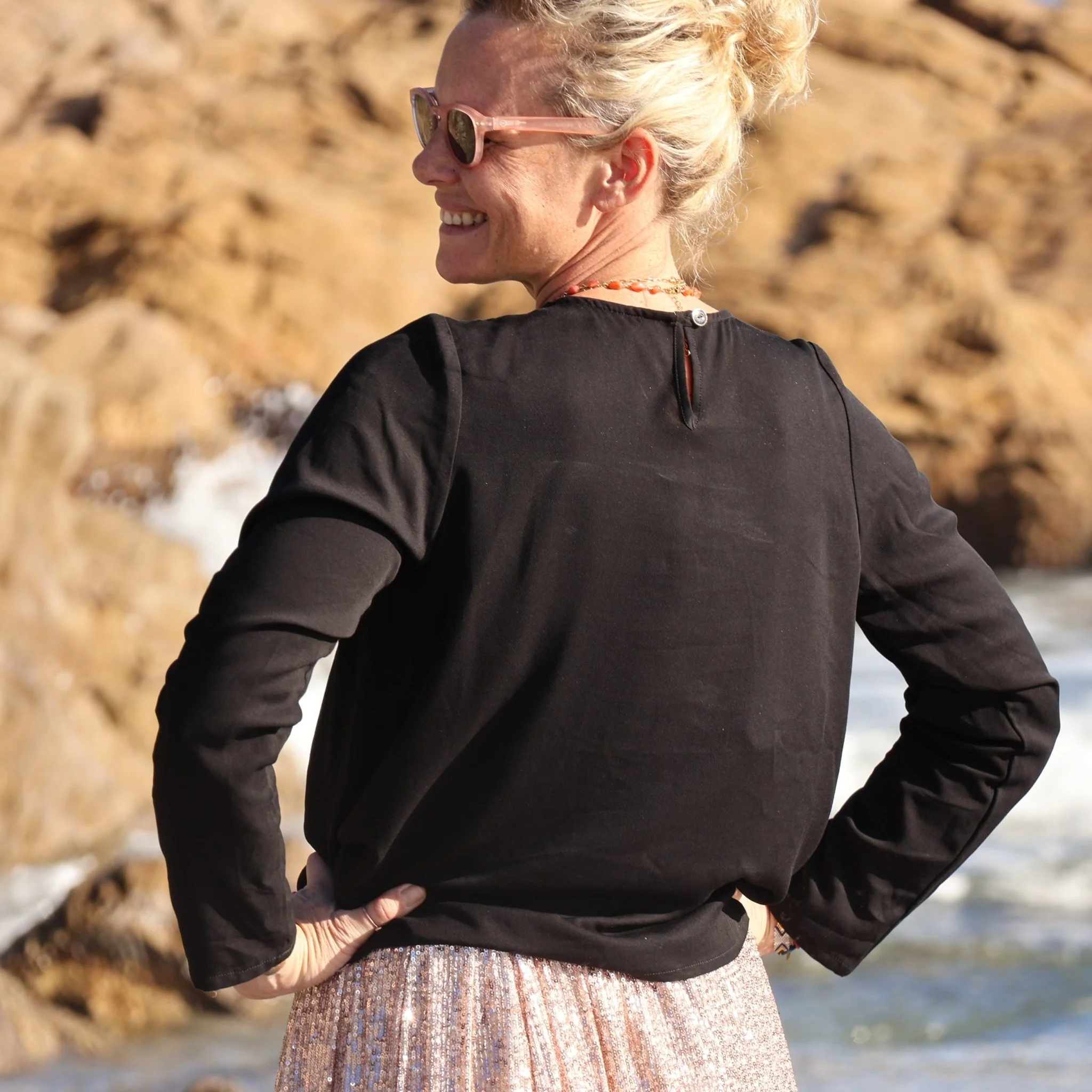Blouse Cléo - viscose noire - Image 3