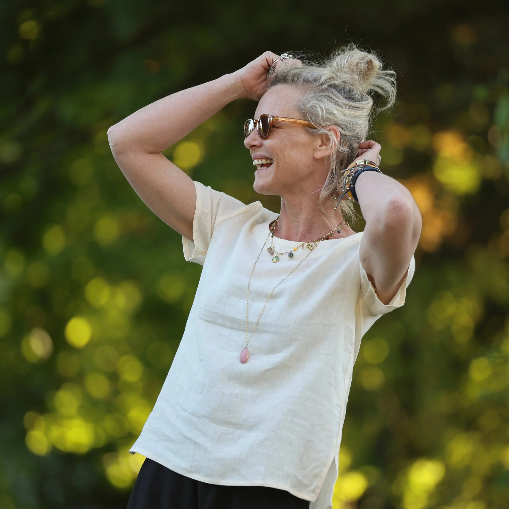 Blouse Emeline en lin ivoire - Image 3