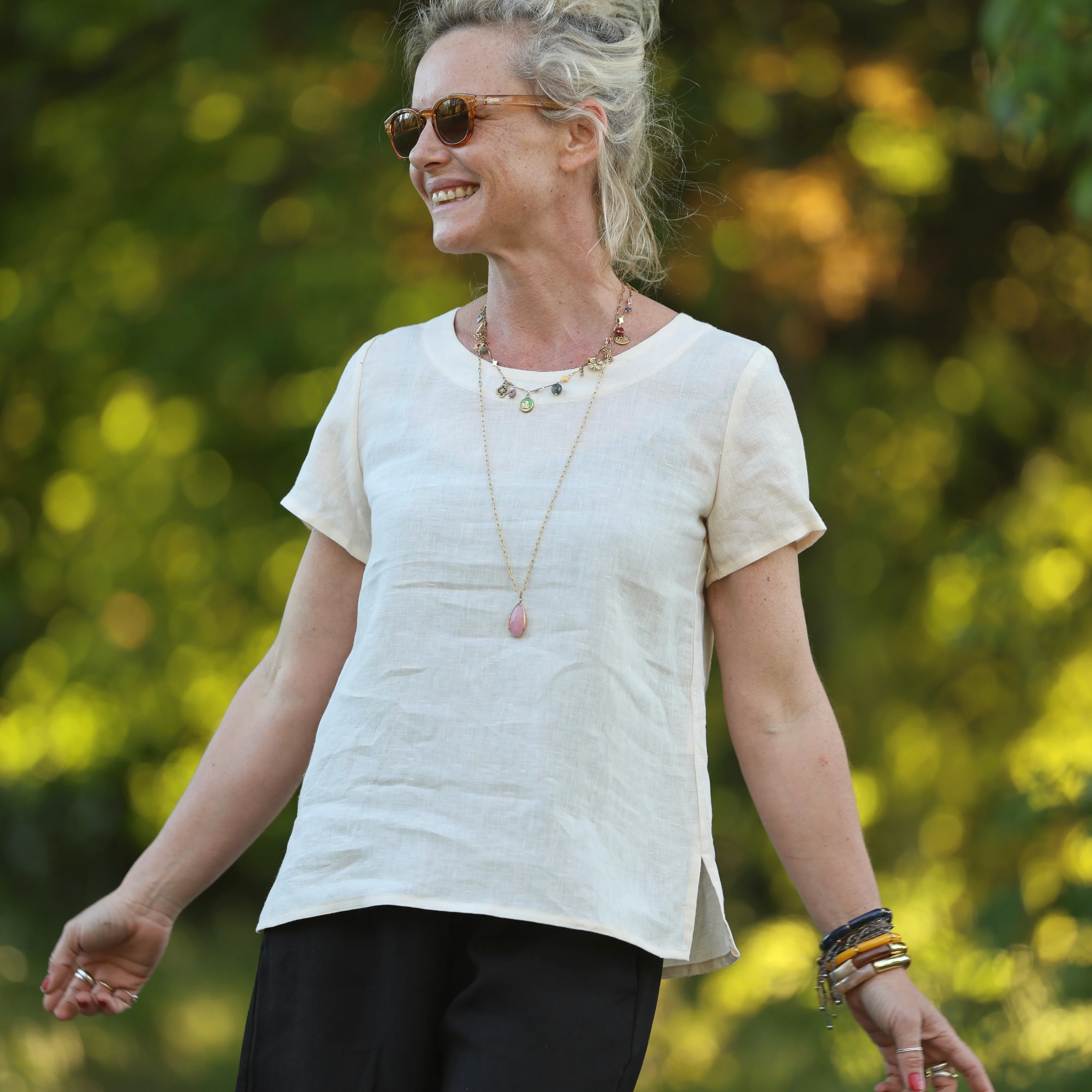 Blouse Emeline en lin ivoire - Image 5