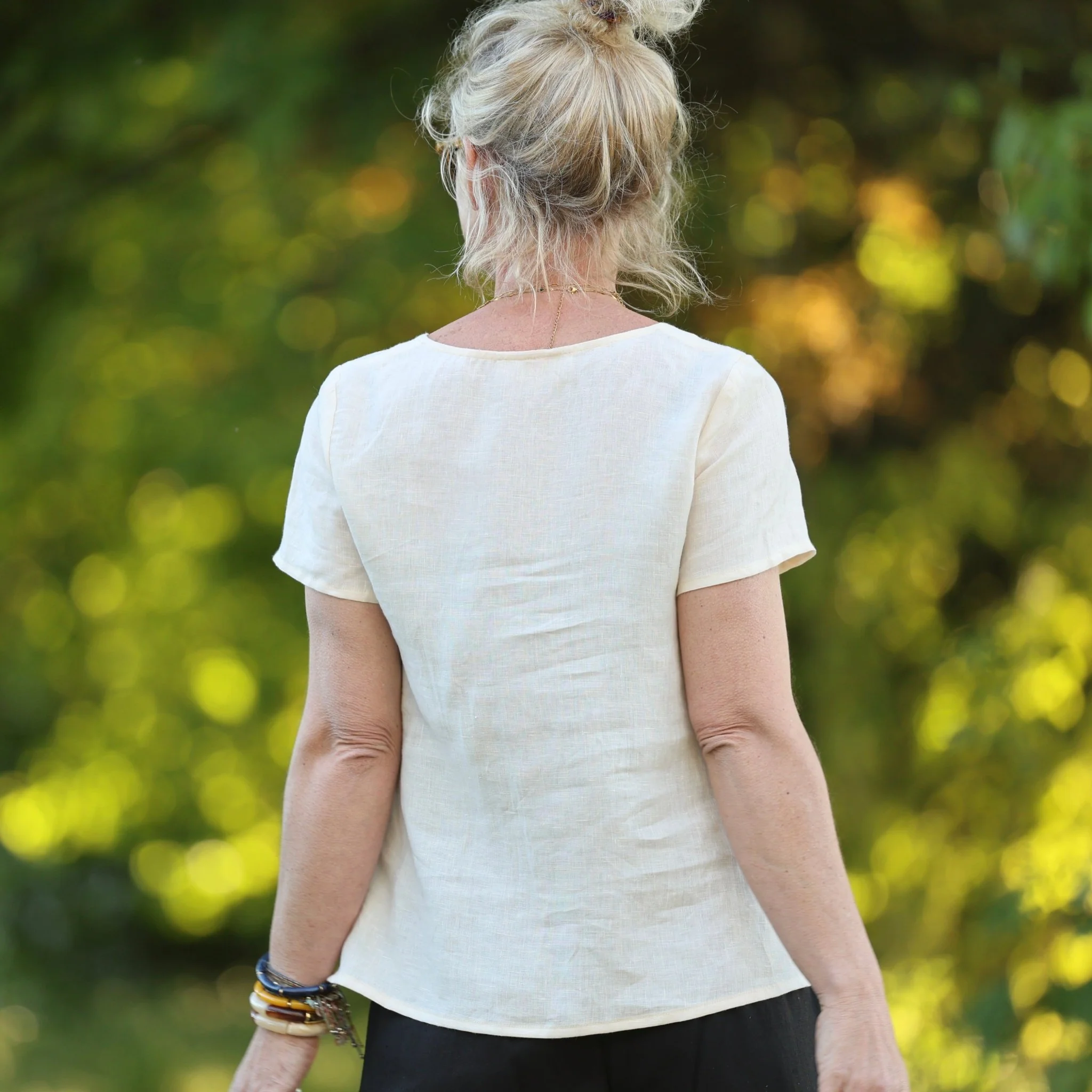 Blouse Emeline en lin ivoire - Image 7