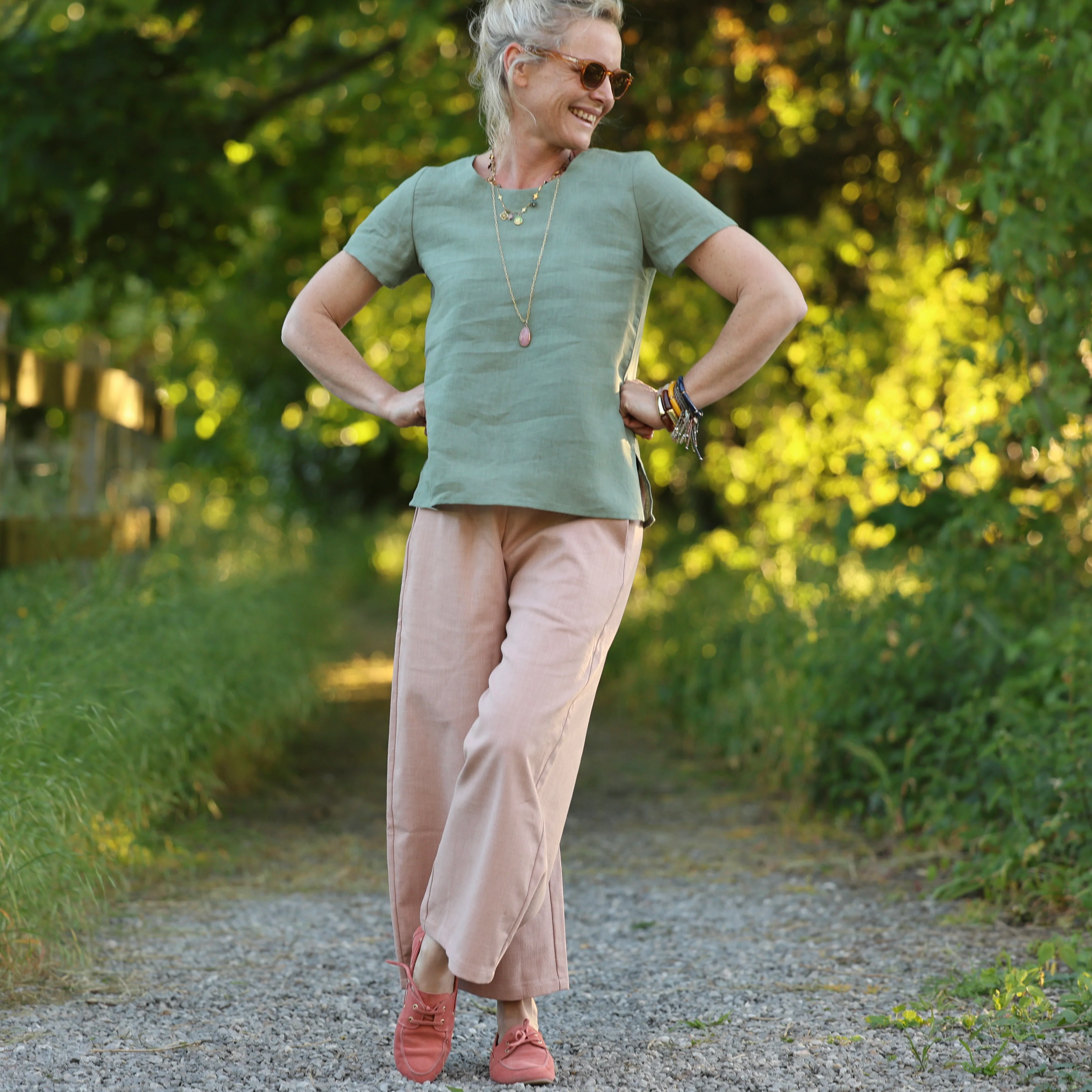 Blouse Emeline en lin vert cactus - Image 5