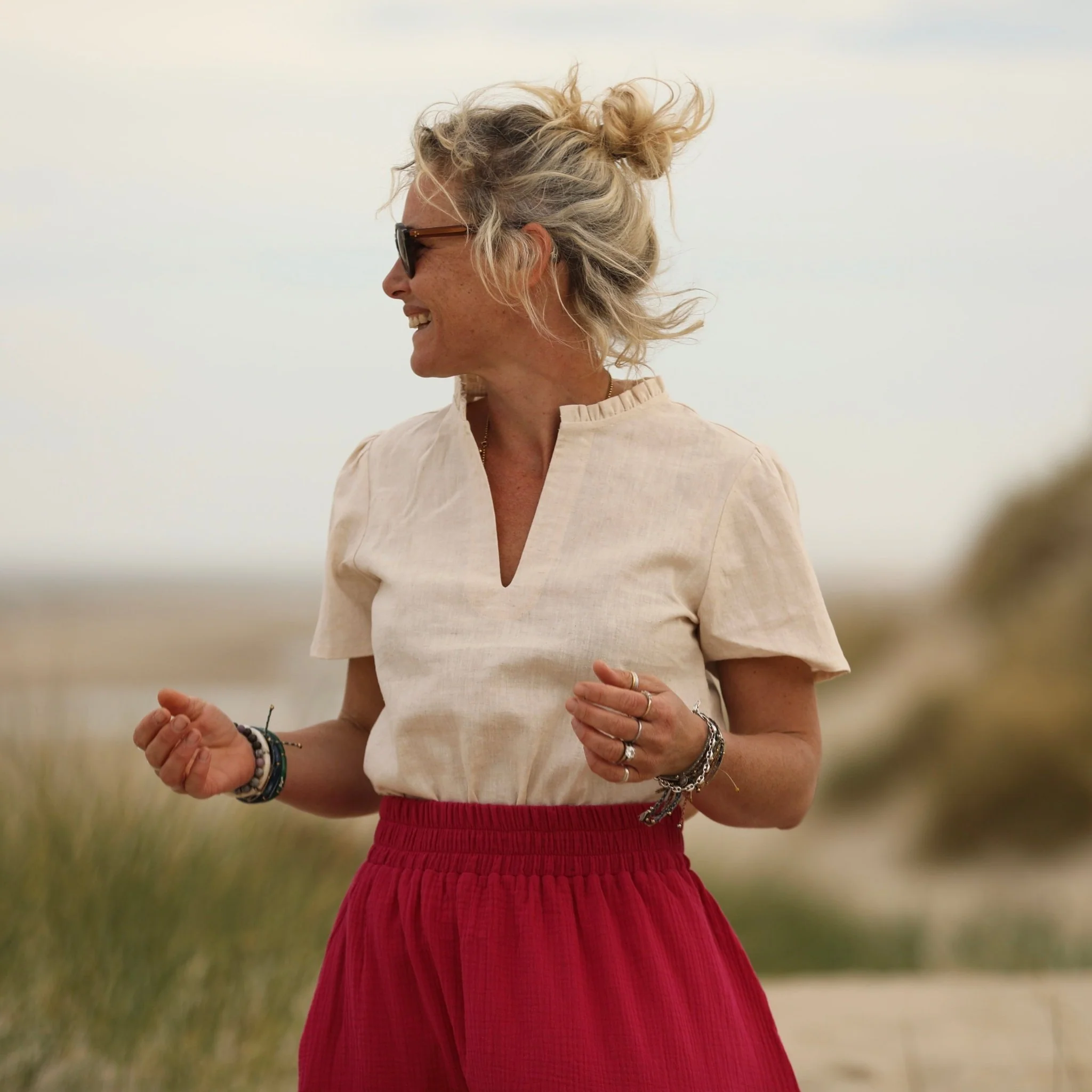Blouse Ernestine en lin naturel