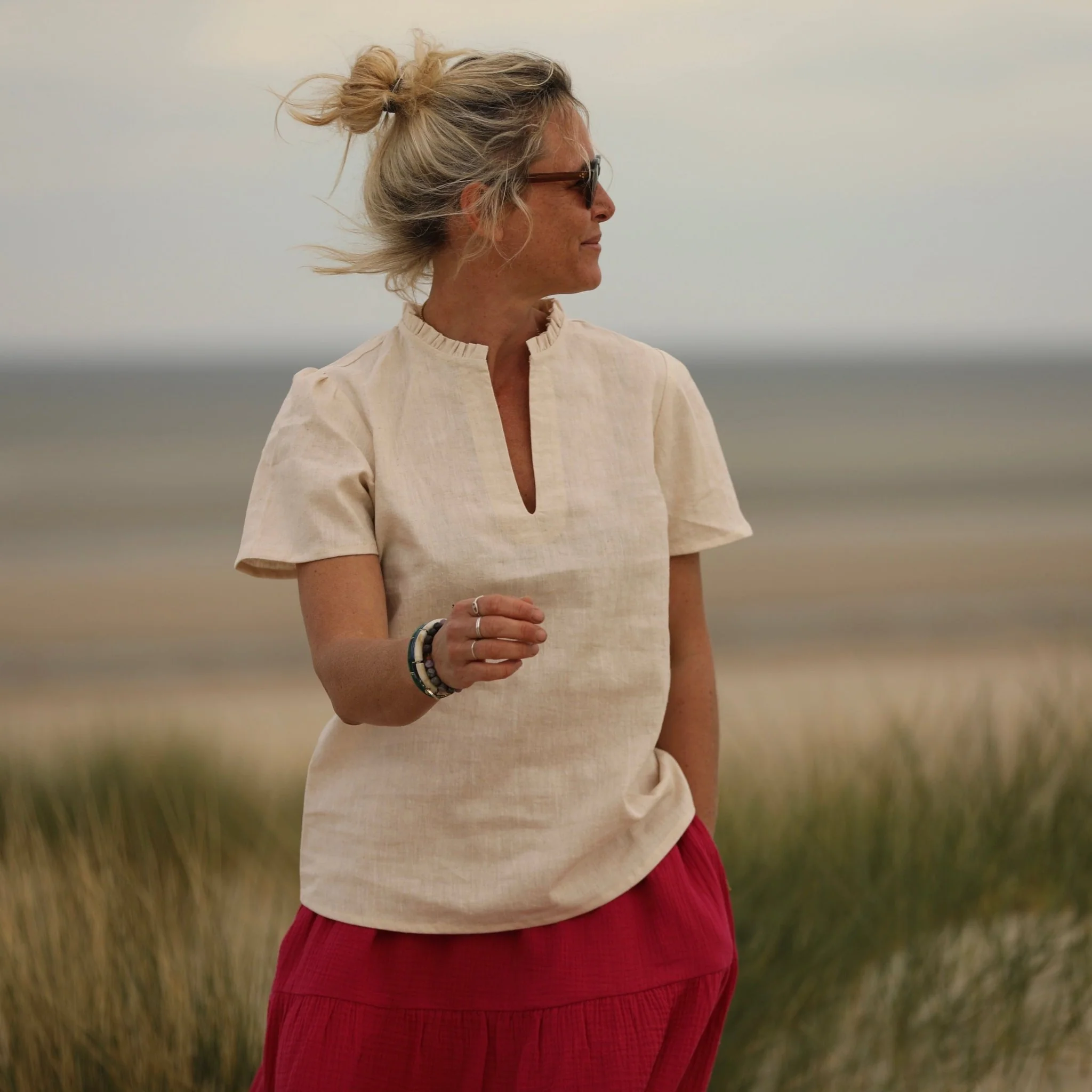Blouse Ernestine en lin naturel - Image 10