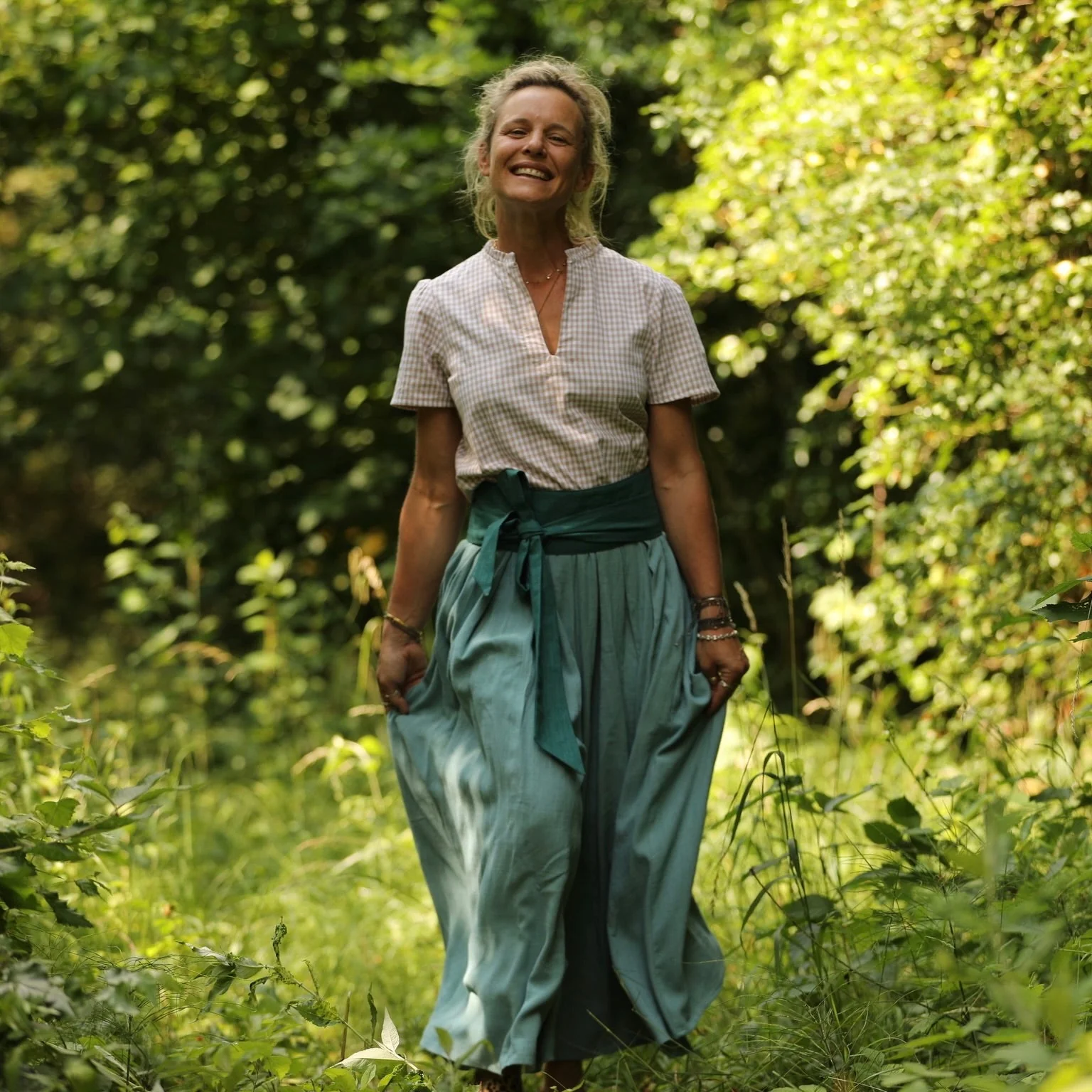 Blouse Ernestine vichy de coton ficelle - Image 6
