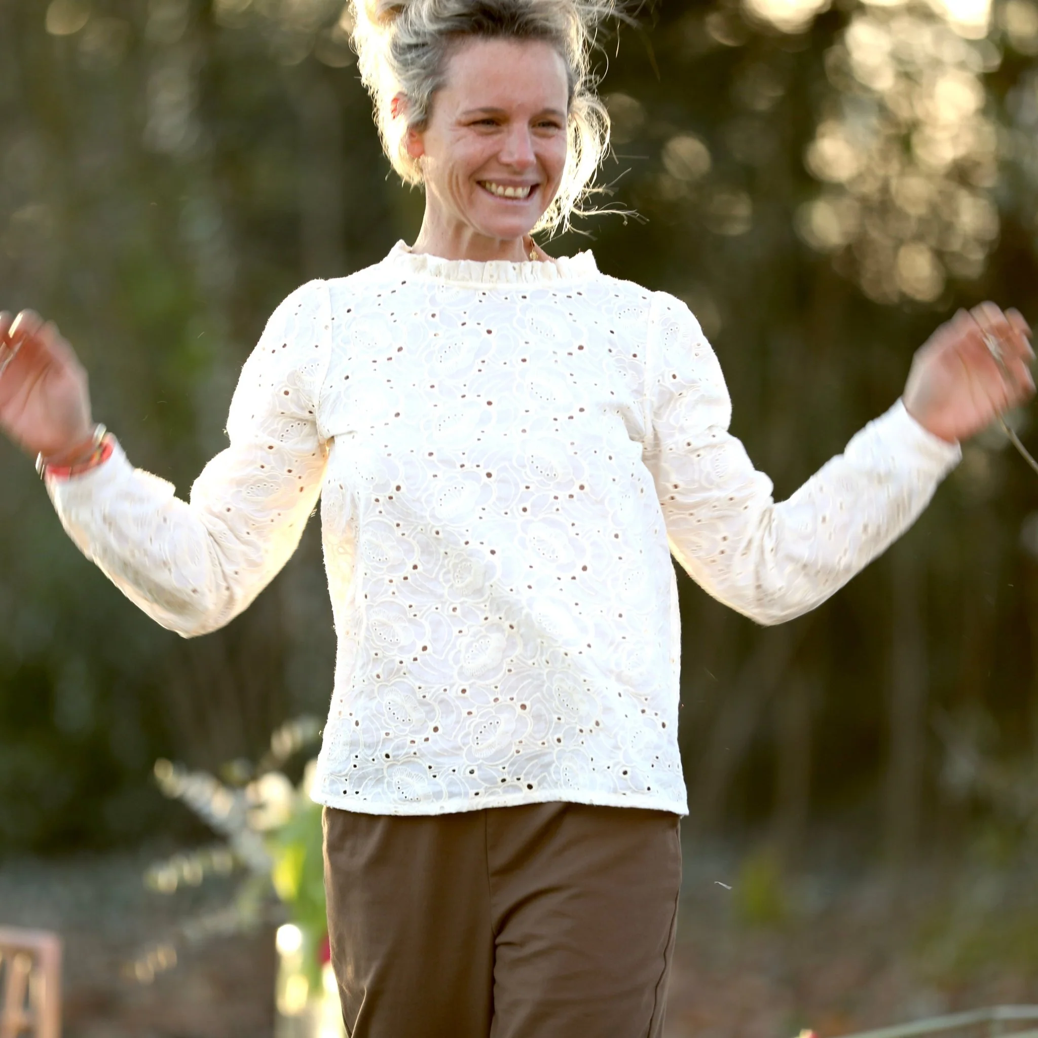 Blouse  Fantine - Coton ivoire brodé relief - Image 4
