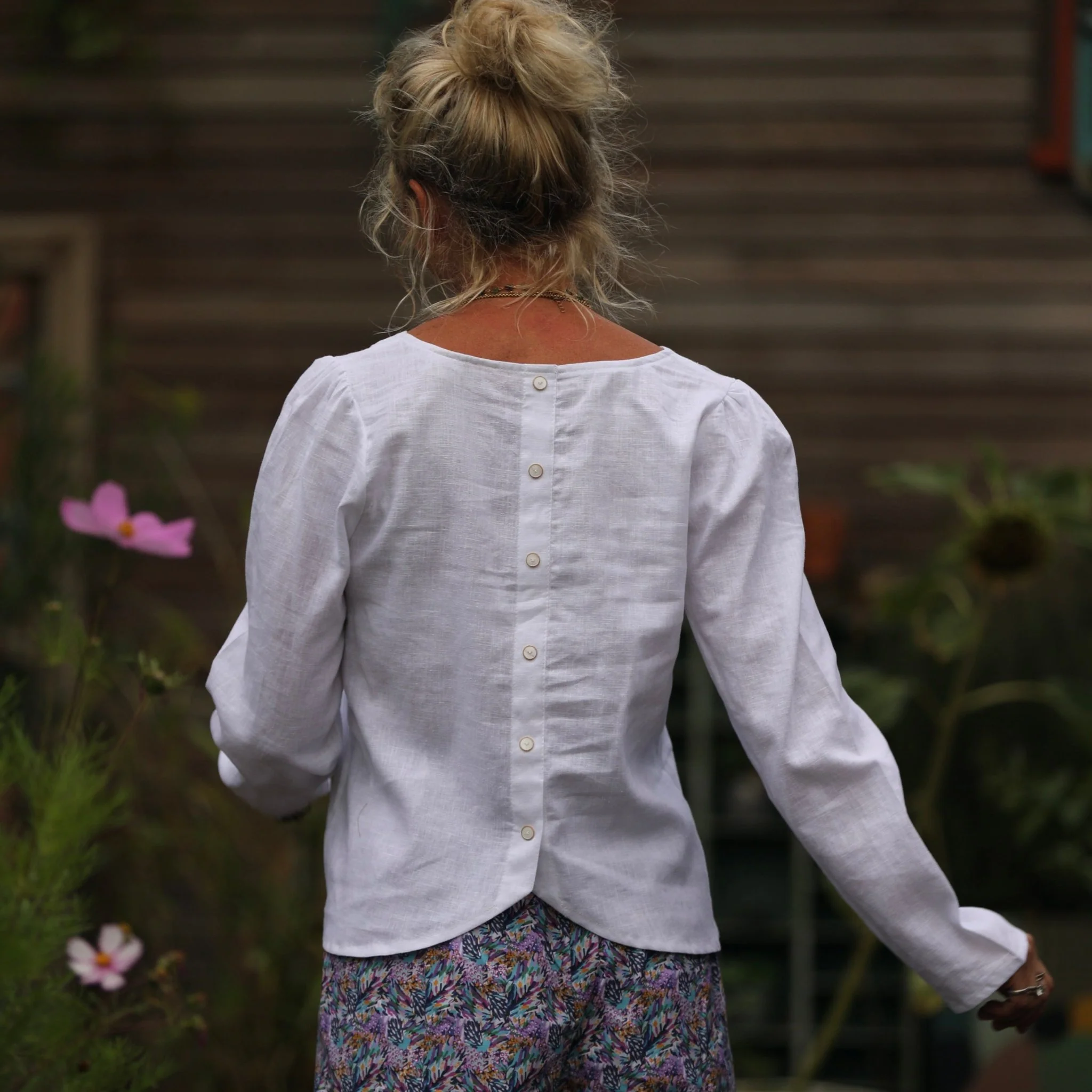 Blouse Flora - lin blanc - Image 3