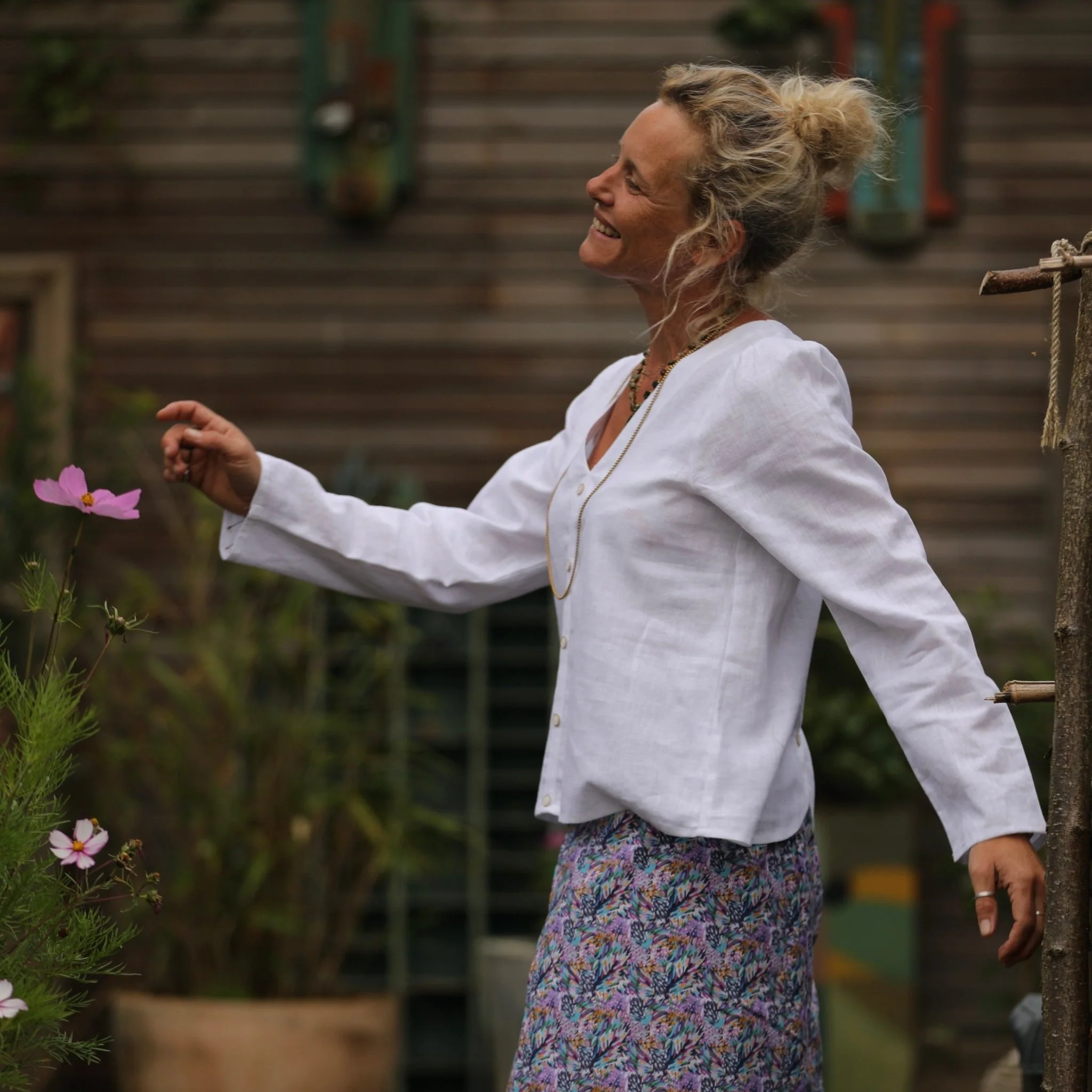 Blouse Flora - lin blanc - Image 6