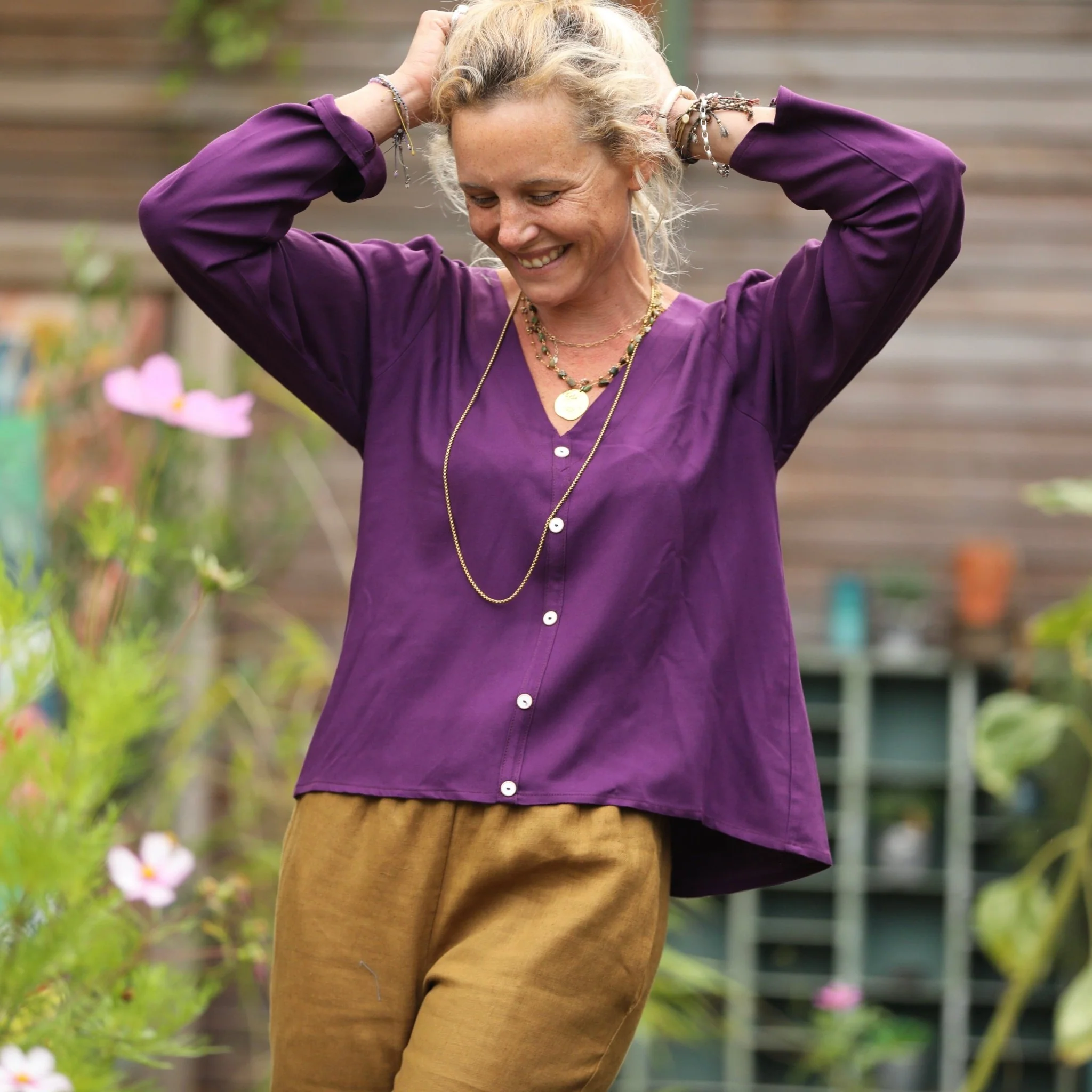 Blouse Flora - viscose lilas - Image 6