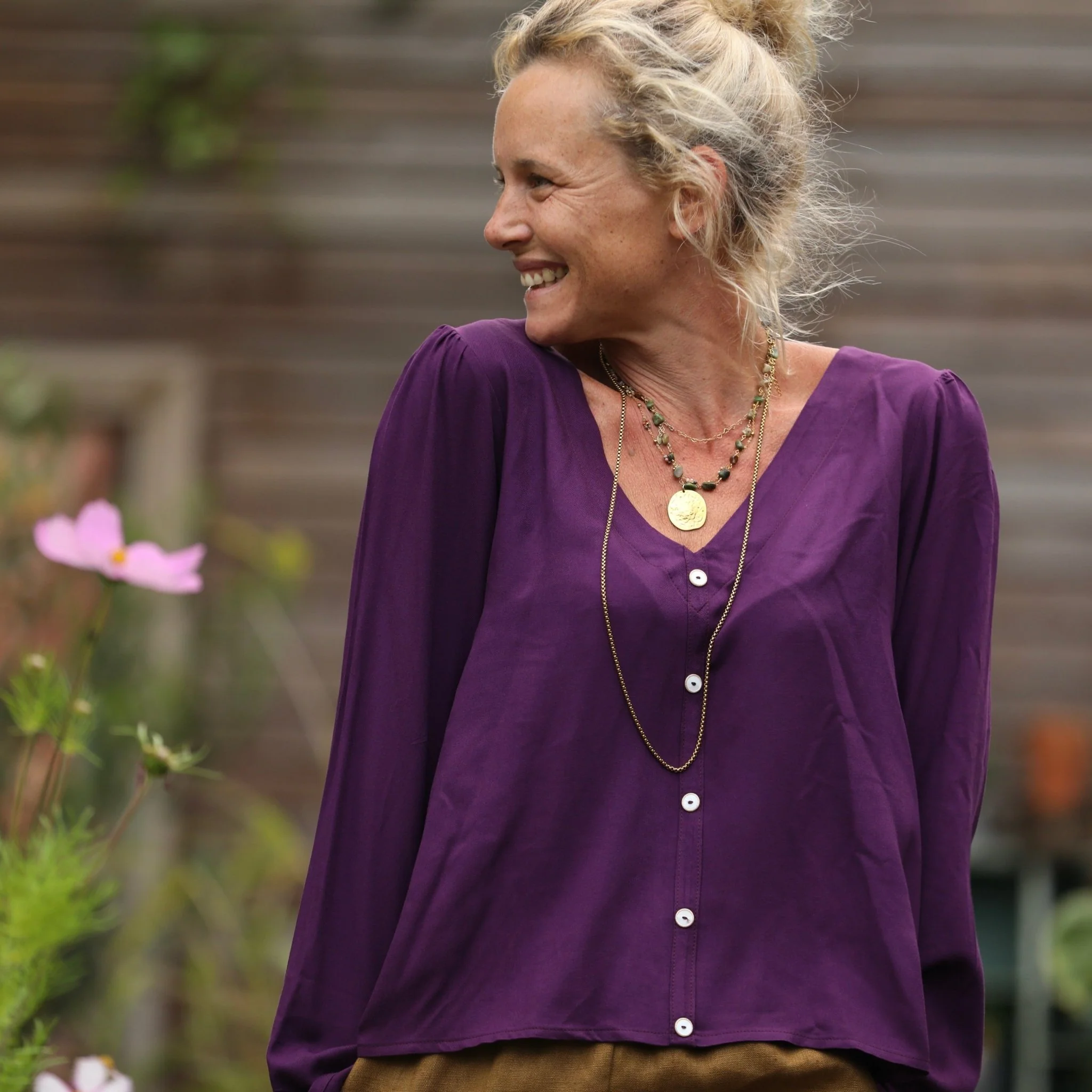 Blouse Flora - viscose lilas - Image 9
