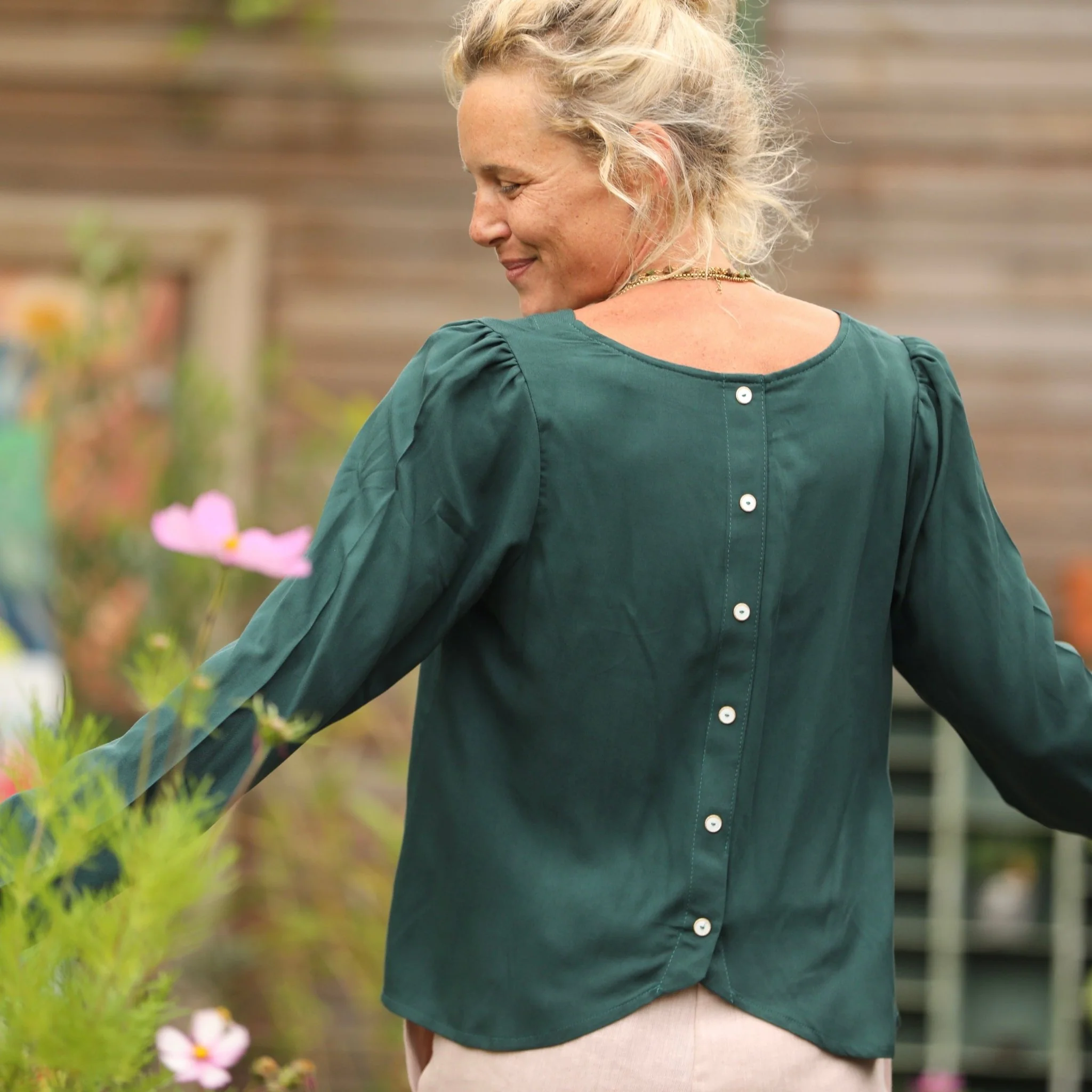 Blouse Flora - viscose vert anglais - Image 10