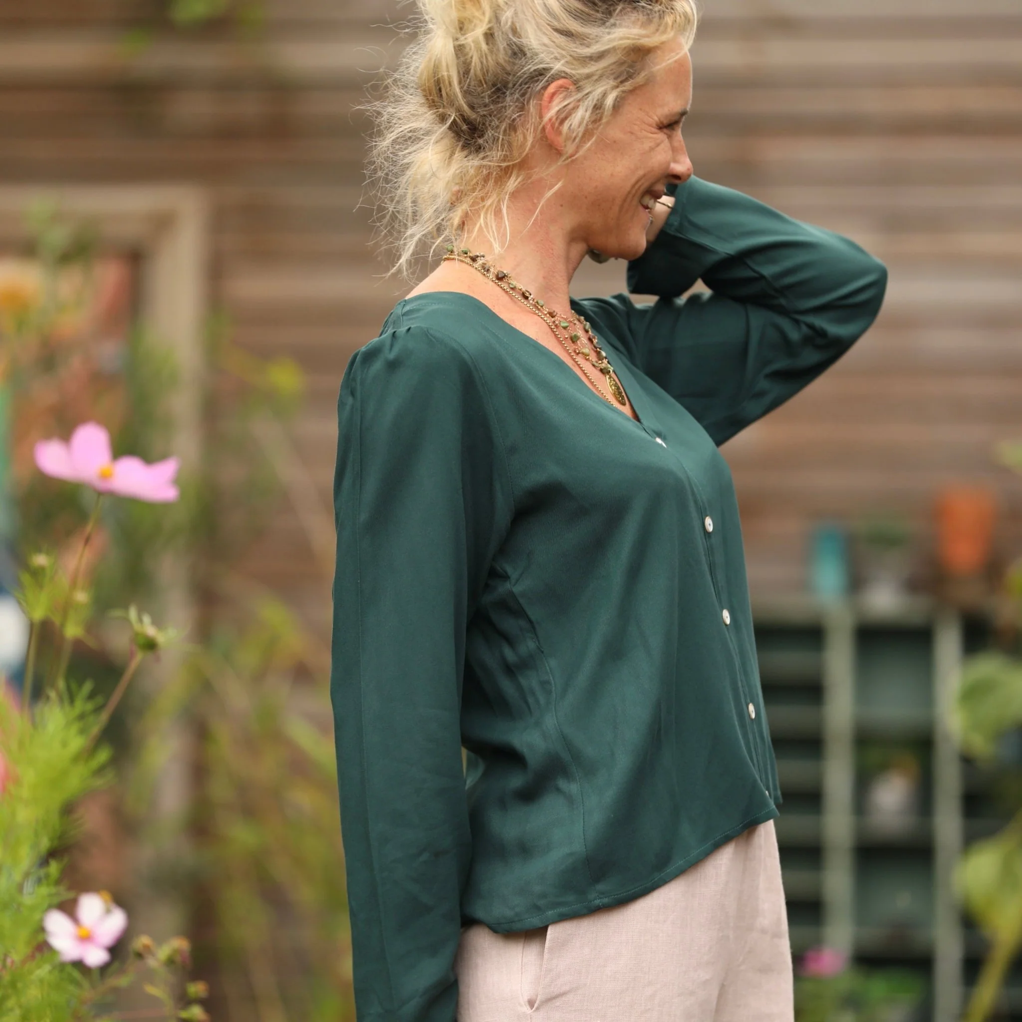 Blouse Flora - viscose vert anglais - Image 8