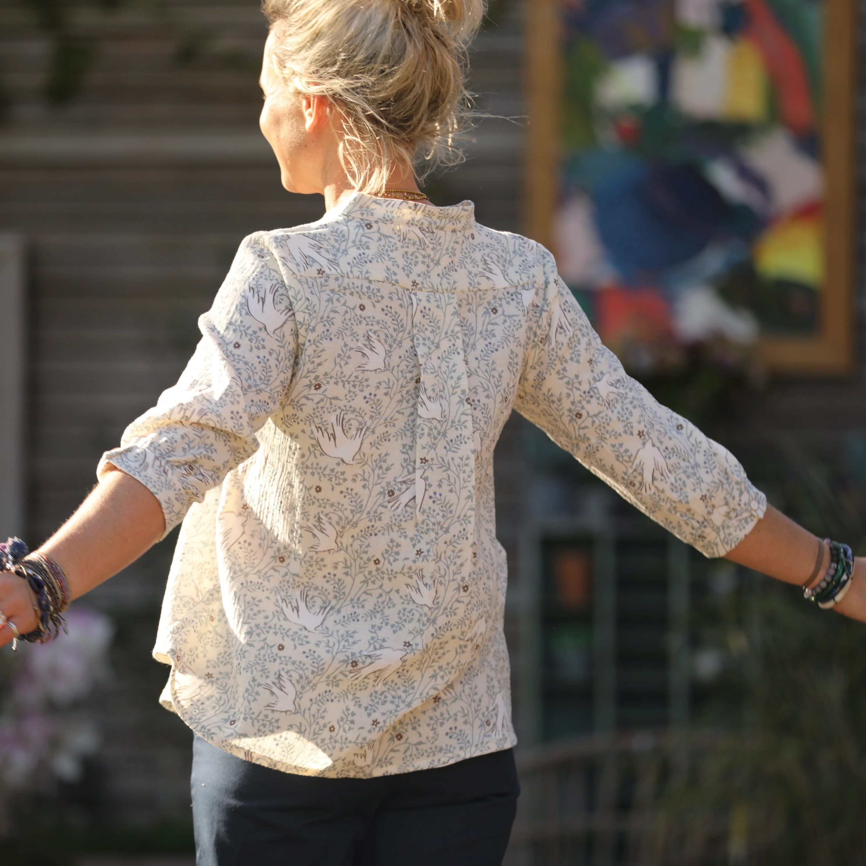 Blouse Isabeau - double gaze de coton Échappée Bleue - Image 3