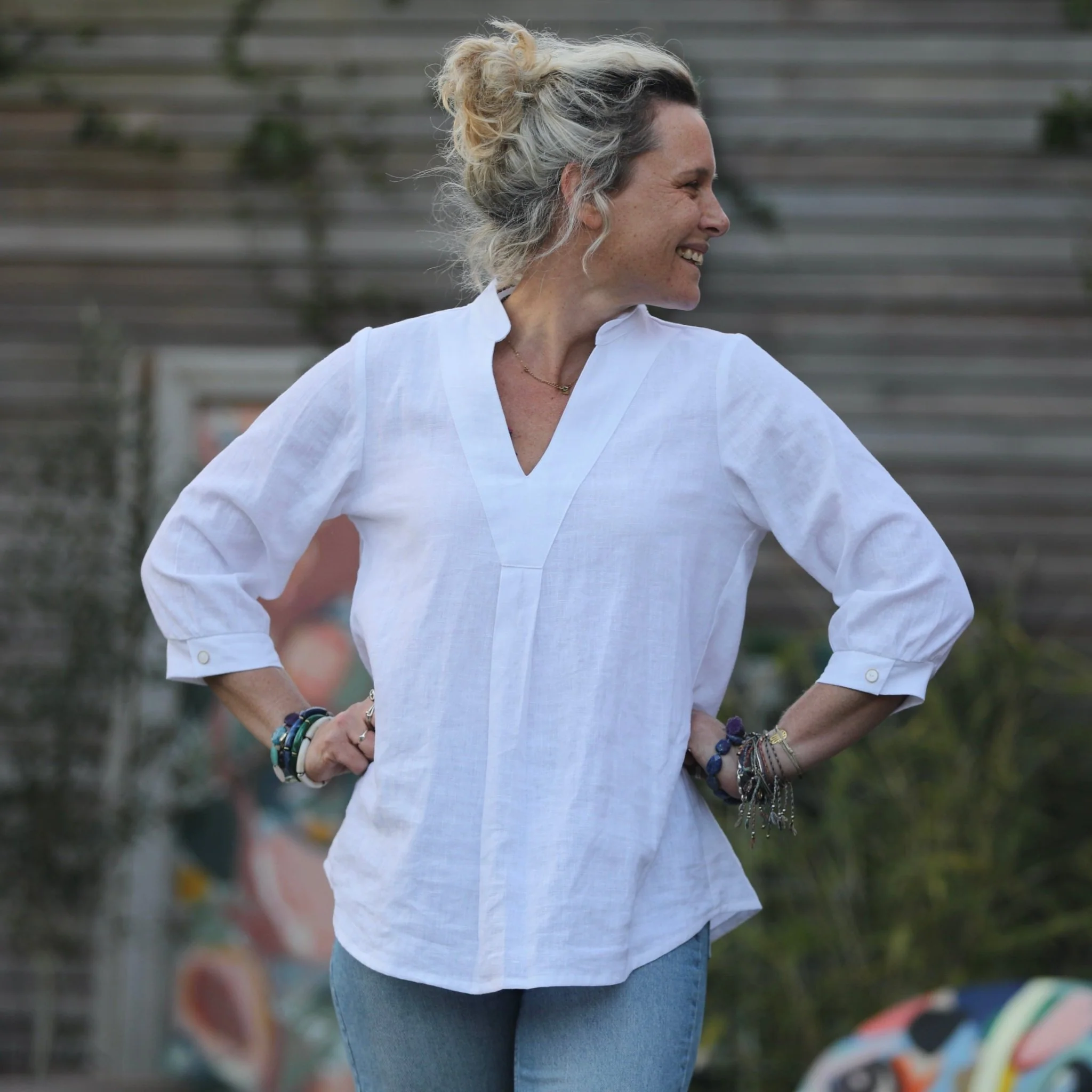 Blouse Isabeau - lin blanc cassé - Image 6