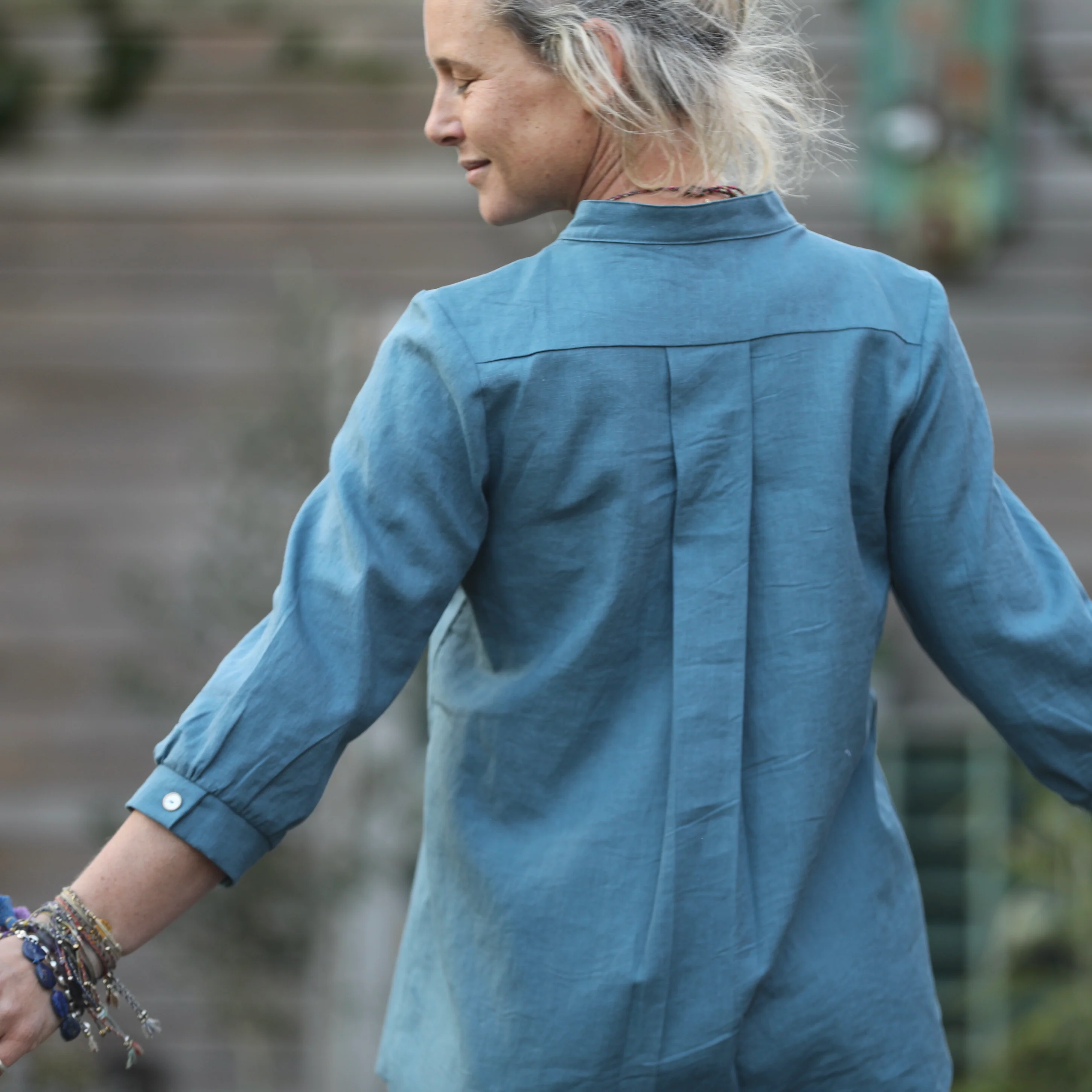 Blouse Isabeau - lin bleu navy - Image 4