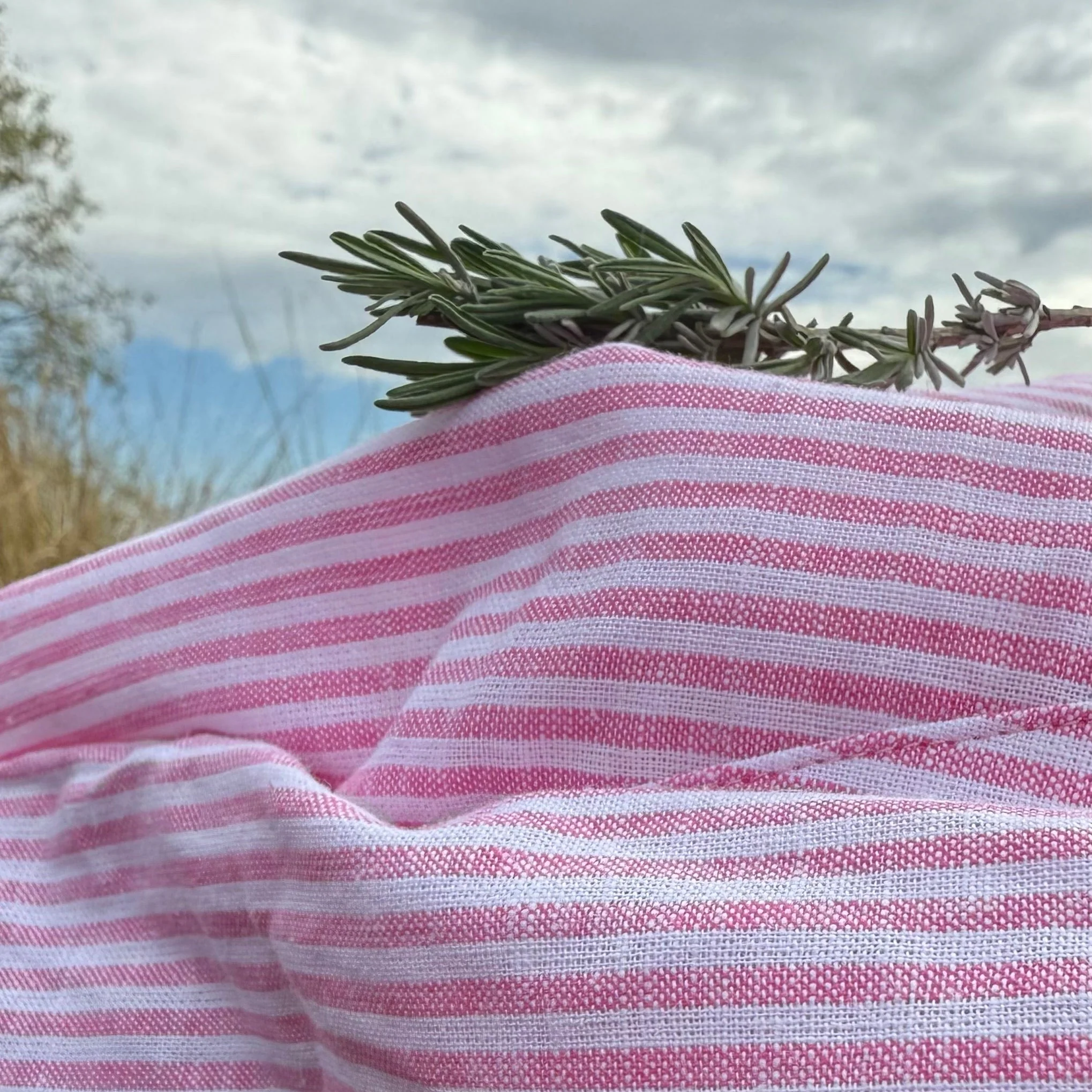 Blouse Isabeau - lin/coton rayé rose - Image 2