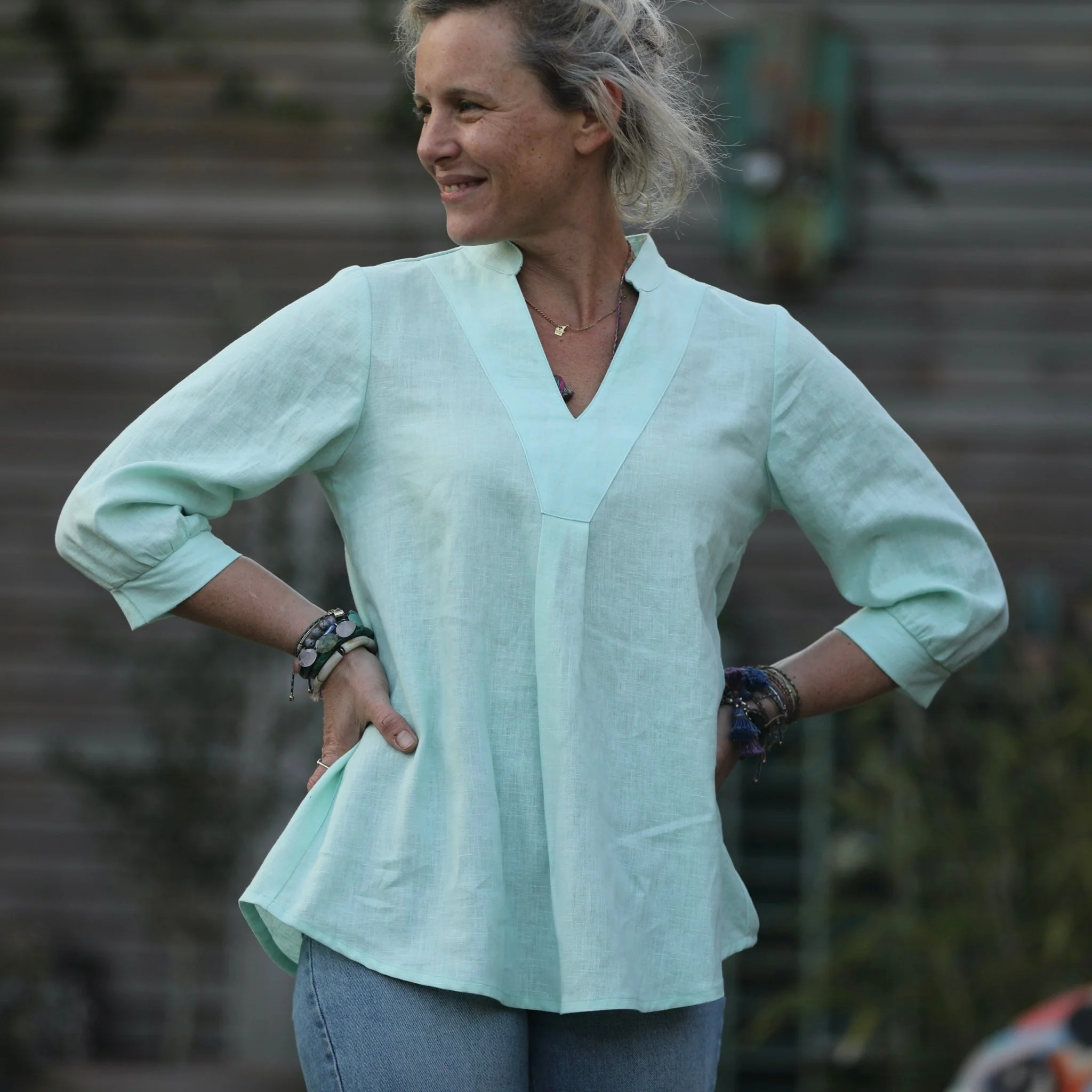 Blouse Isabeau - lin vert pep's
