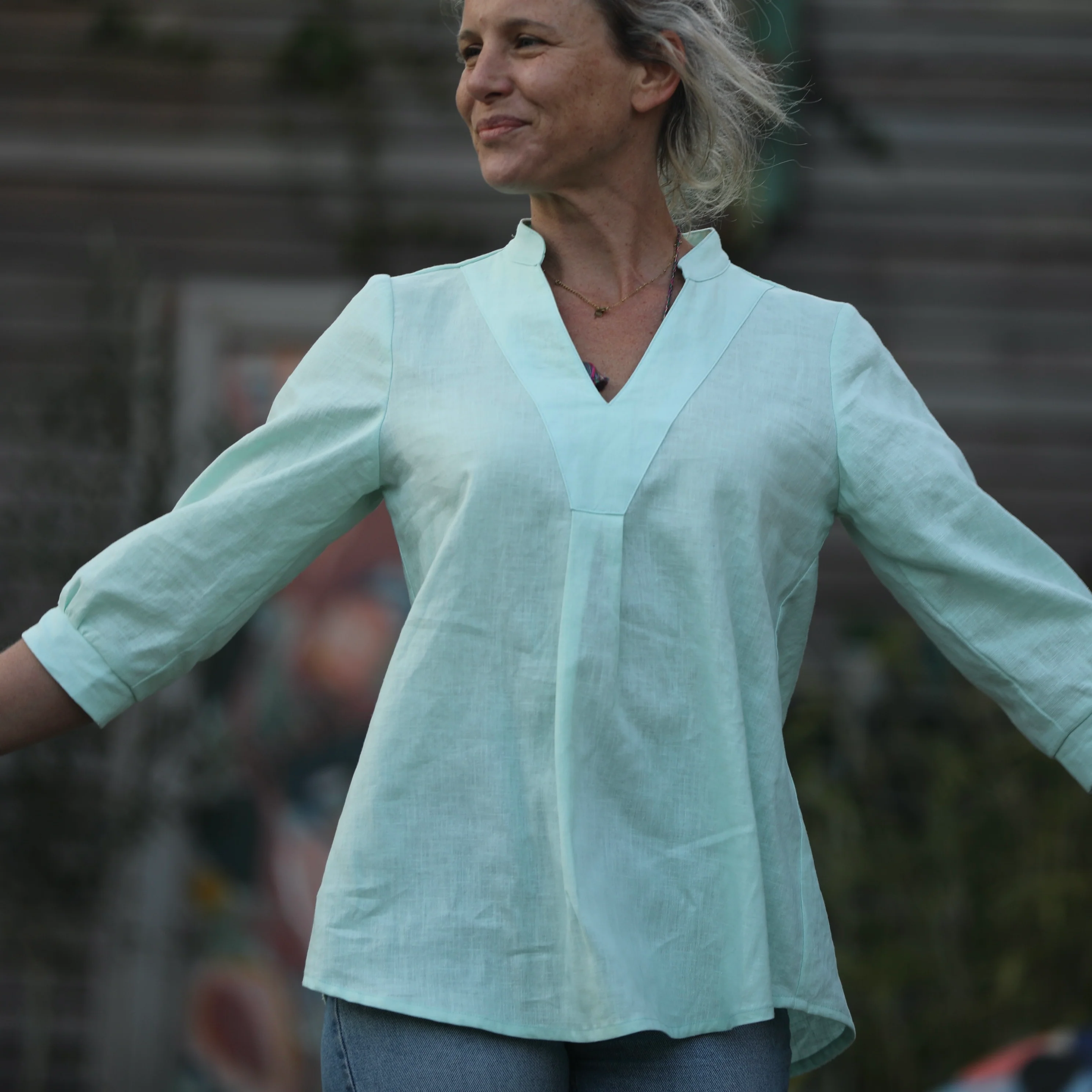 Blouse Isabeau - lin vert pep's - Image 5
