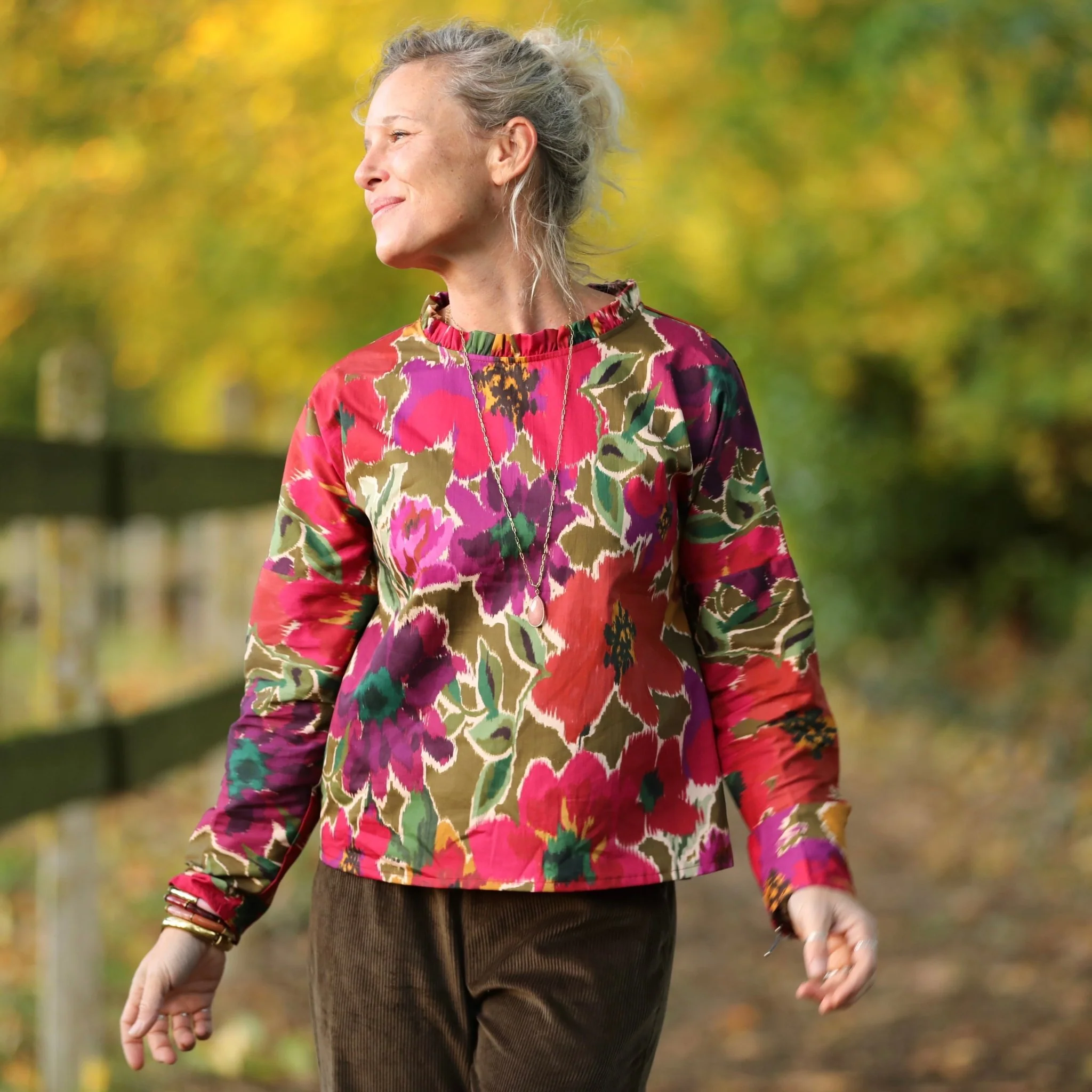 Blouse Janelle – Satin de coton fleuri Toscane - Image 6
