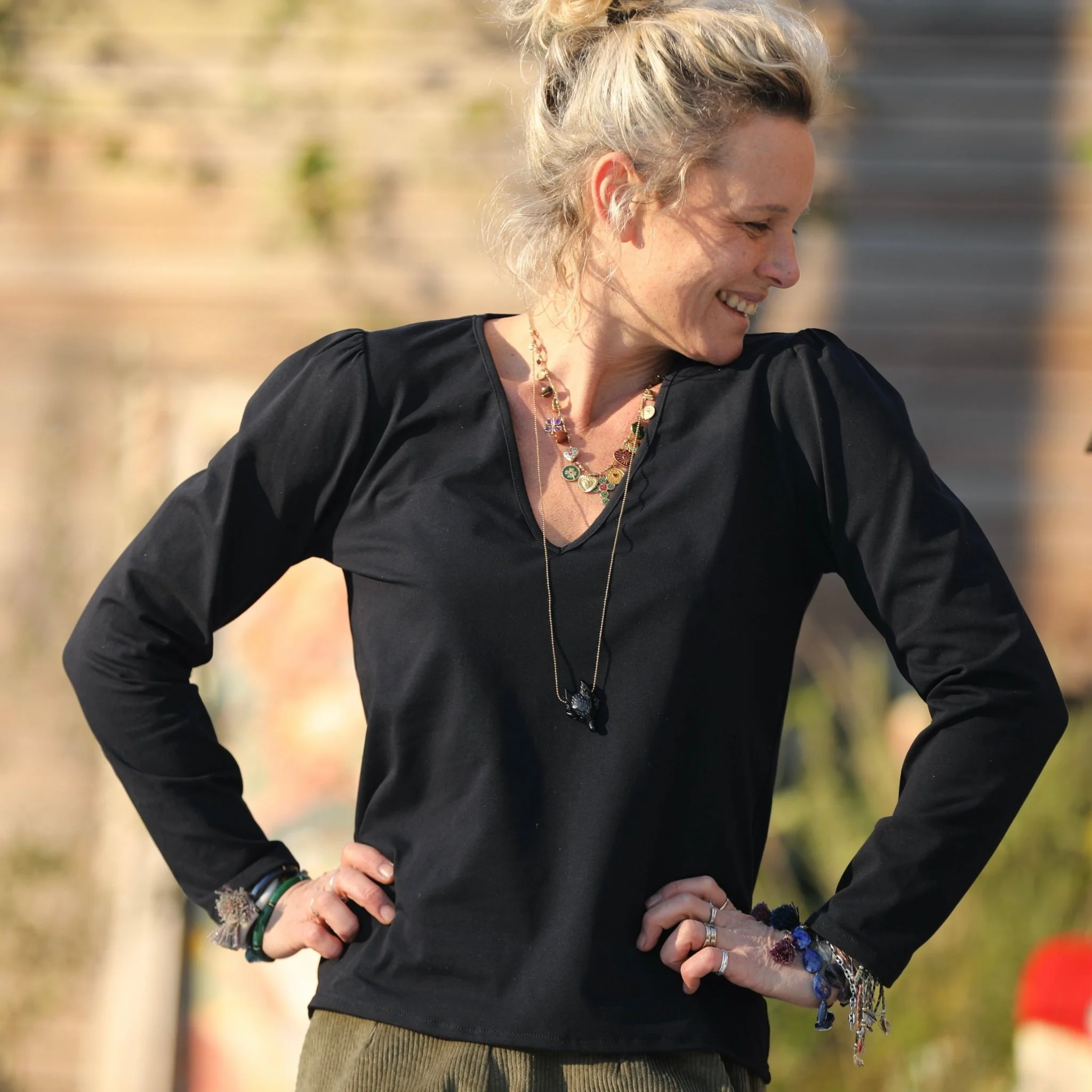 Blouse Lalou jersey de coton noir