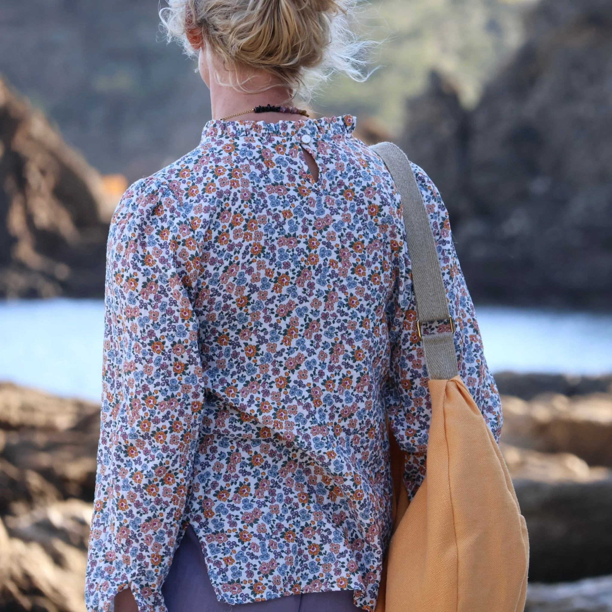 Blouse Léa - double gaze de coton amaryllis - Image 3
