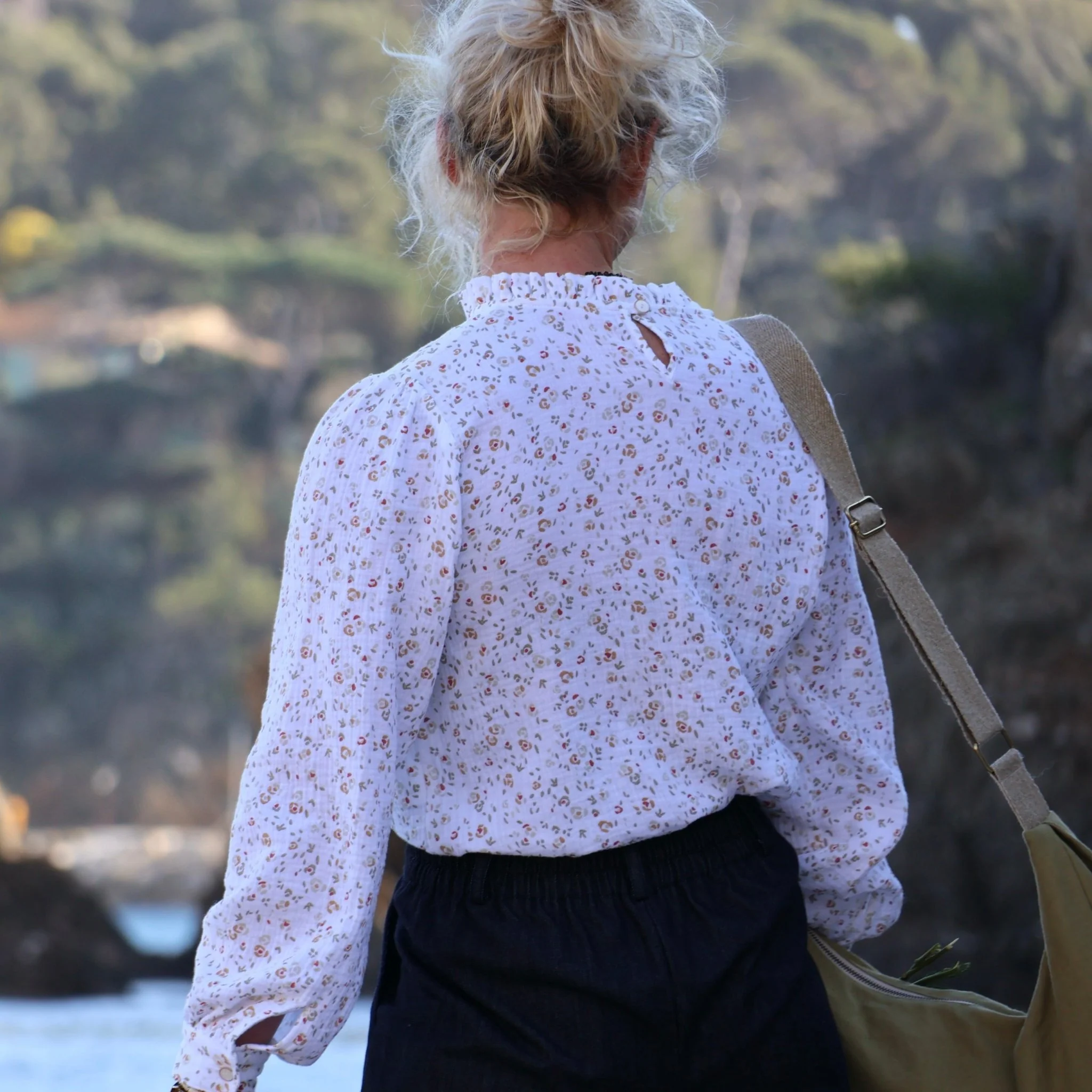 Blouse Léa - double gaze de coton primevère - Image 3
