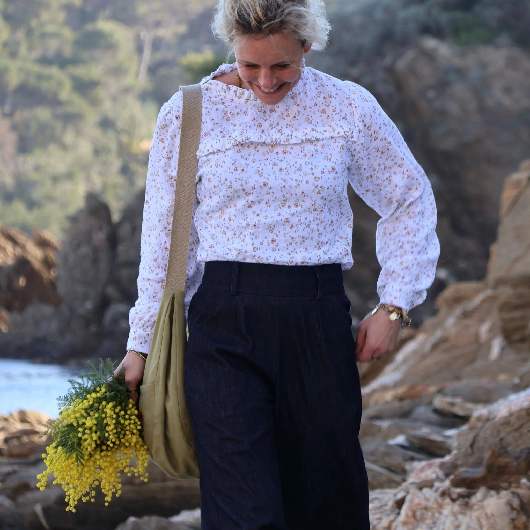 Blouse Léa - double gaze de coton primevère - Image 7