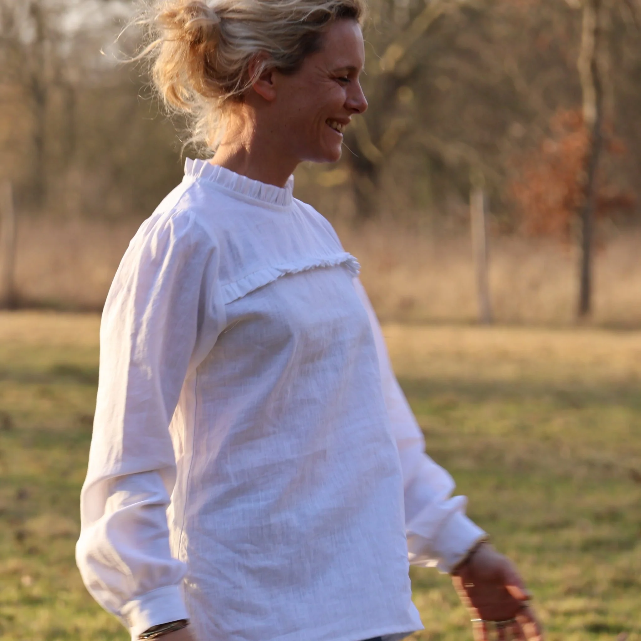 Blouse Léa - lin blanc - Image 3