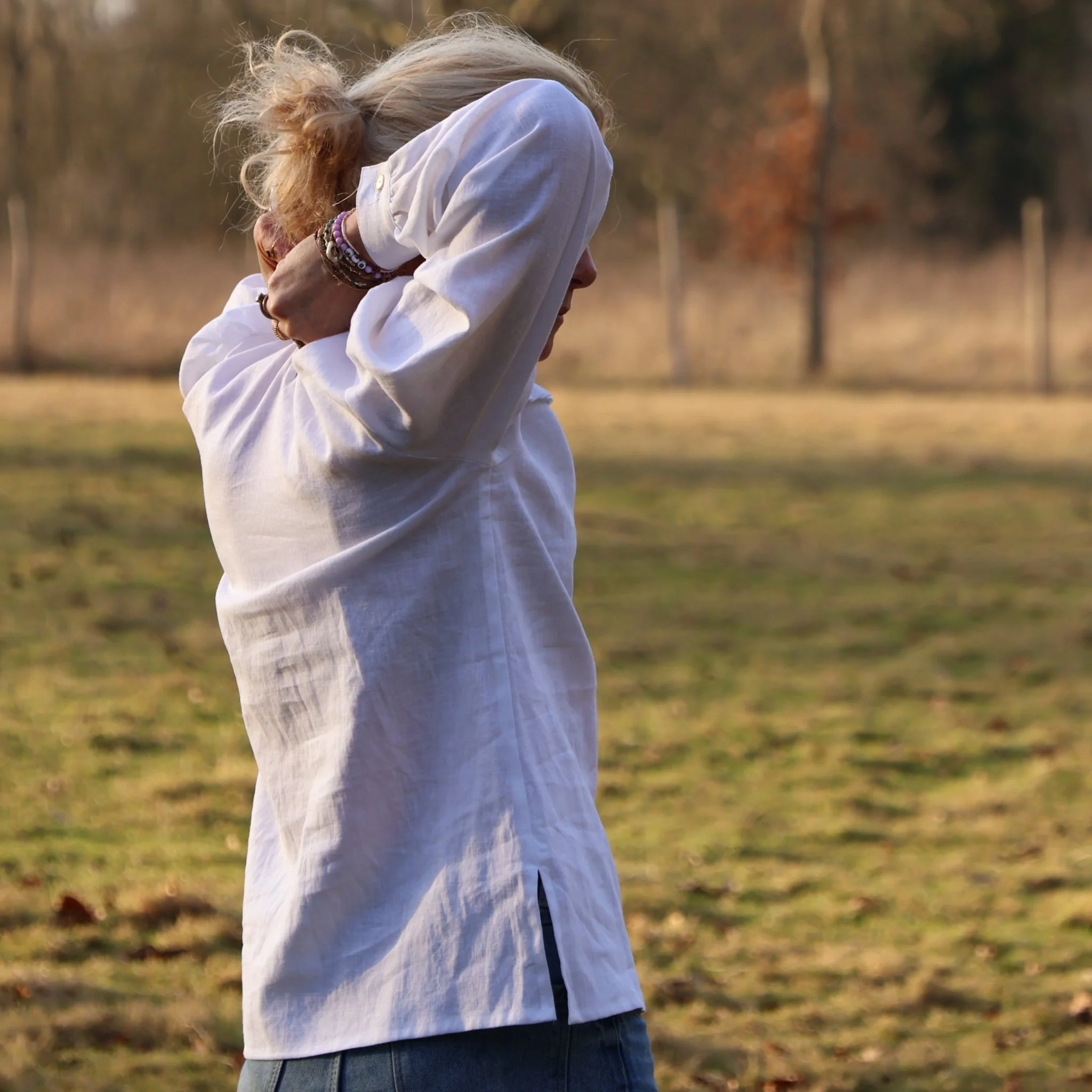 Blouse Léa - lin blanc - Image 5