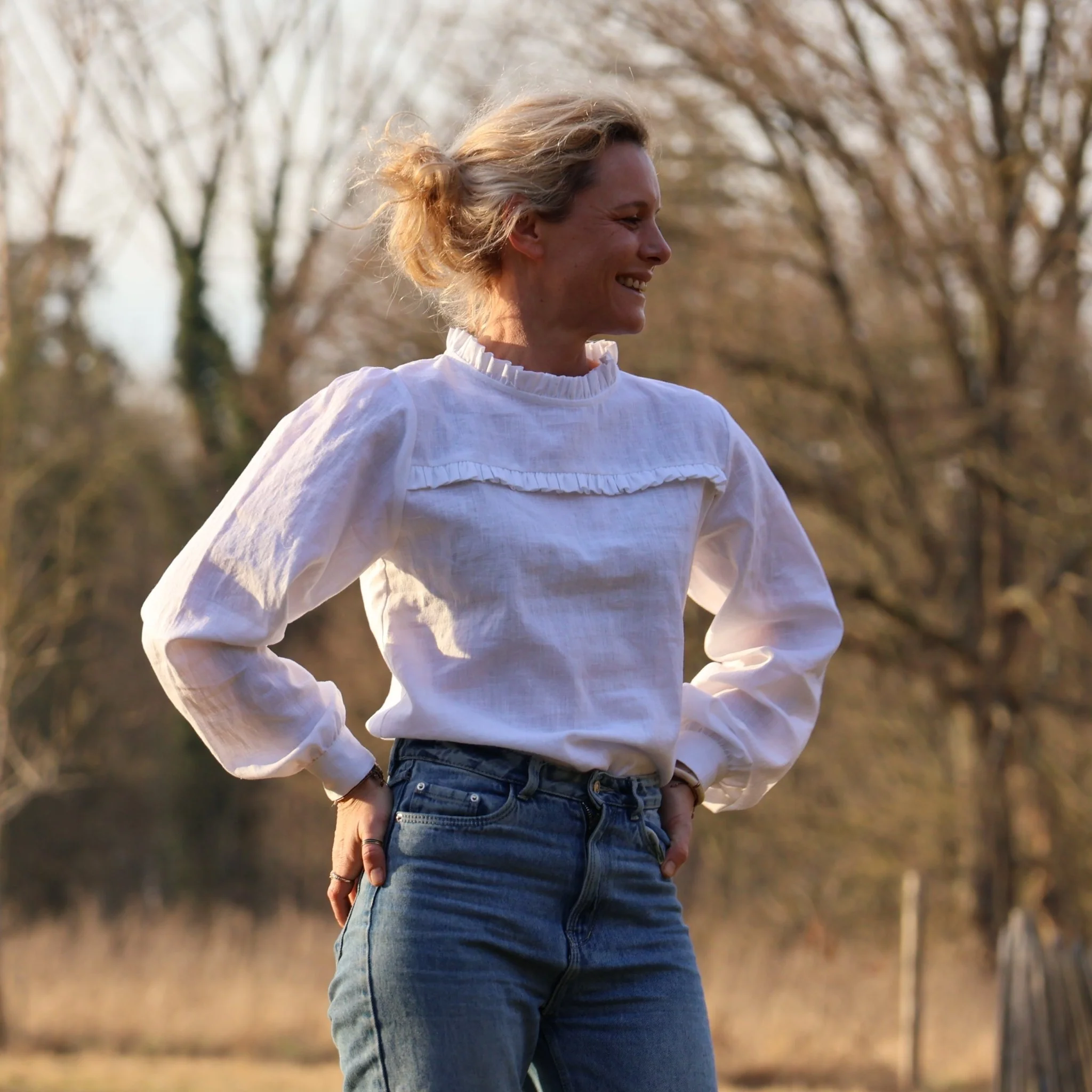 Blouse Léa - lin blanc - Image 7