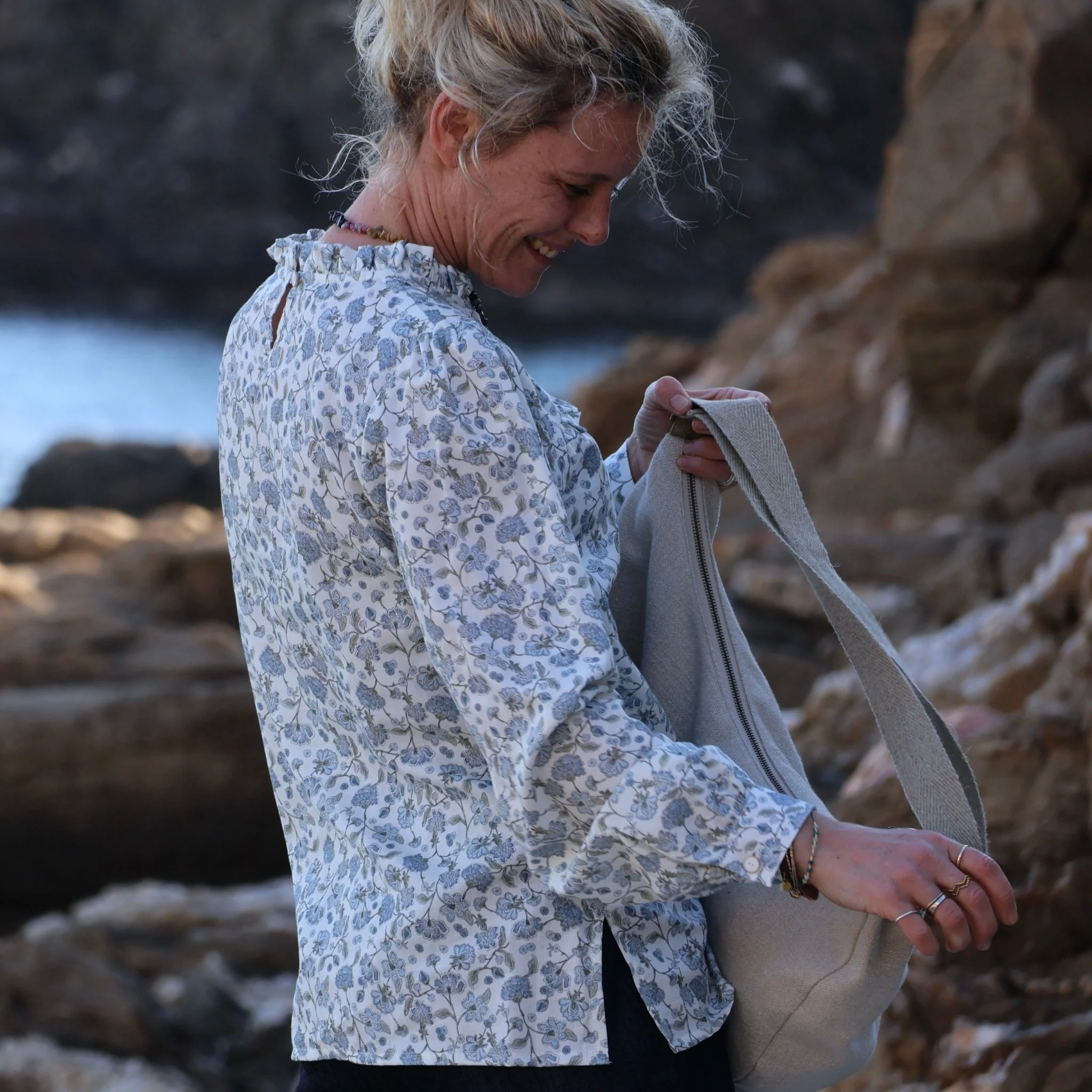Blouse Léa - sergé de coton delphinium - Image 3