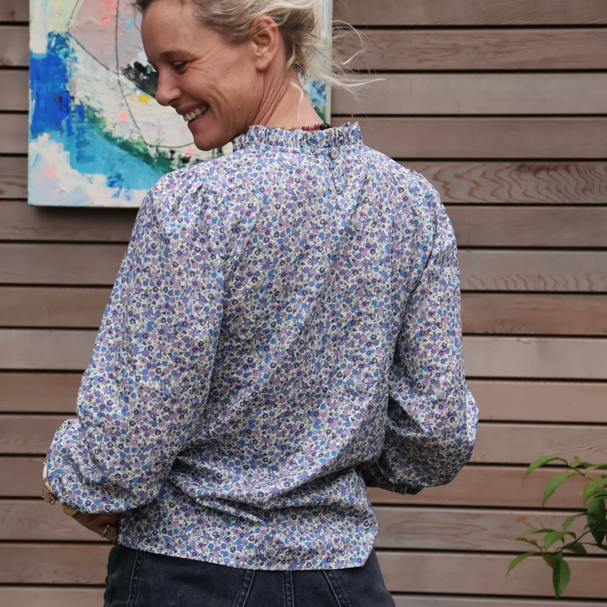 Blouse Léa - voile de coton pétunia - Image 6